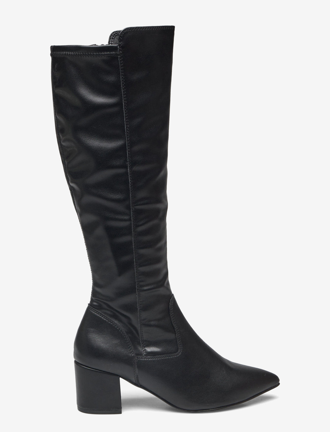Bianco - BIADEVIVED Stretch Knee High Boot Smooth Faux Leather - pika säärega saapad - black - 1
