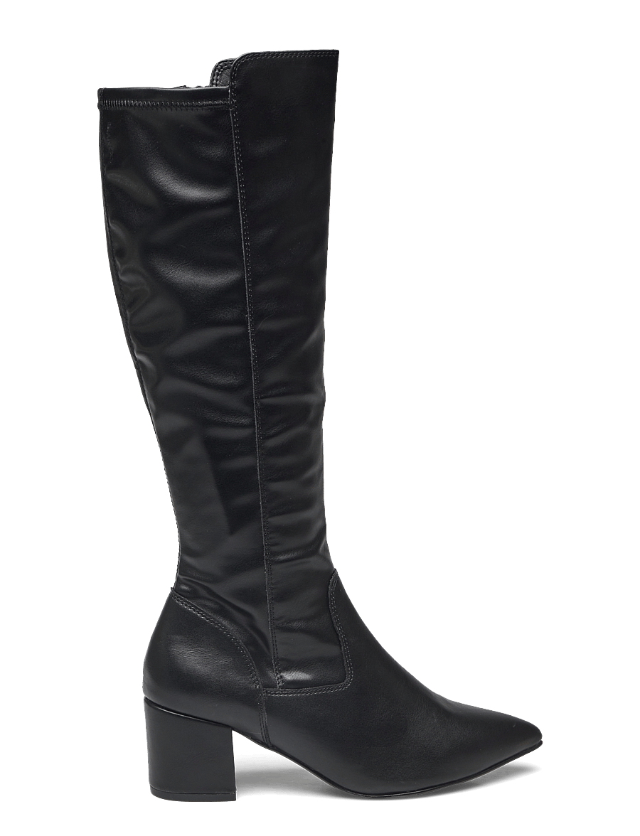 Bianco - BIADEVIVED Stretch Knee High Boot Smooth Faux Leather - knähöga stövlar - black - 1
