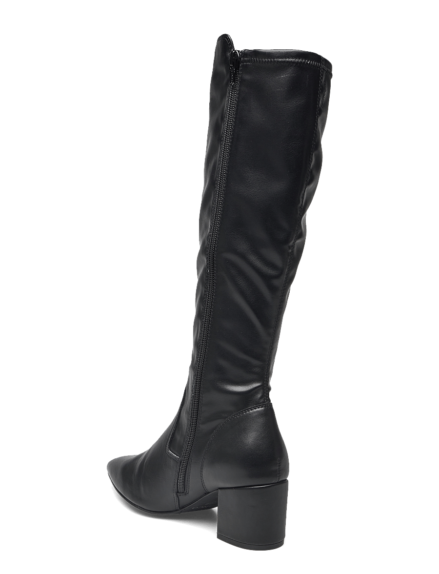 Bianco - BIADEVIVED Stretch Knee High Boot Smooth Faux Leather - knähöga stövlar - black - 2