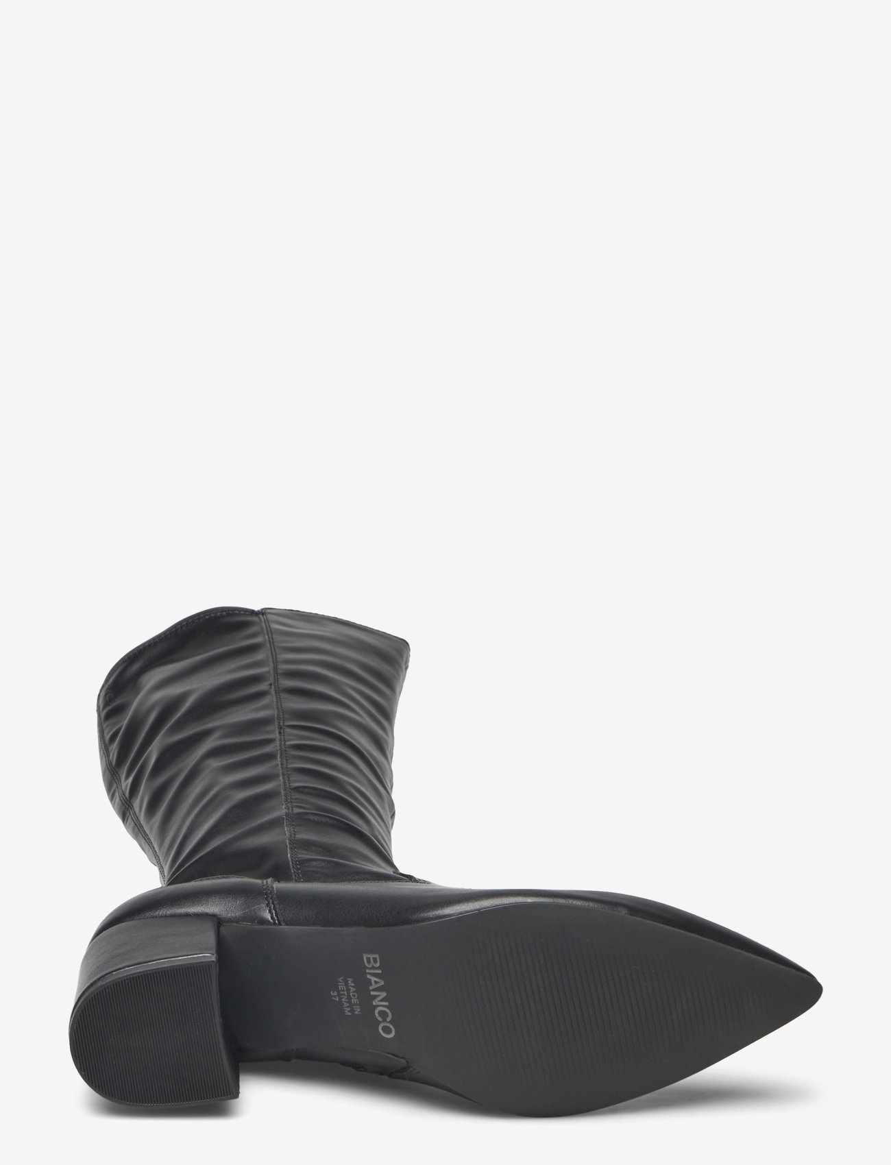 Bianco - BIADEVIVED Stretch Knee High Boot Smooth Faux Leather - pika säärega saapad - black - 4