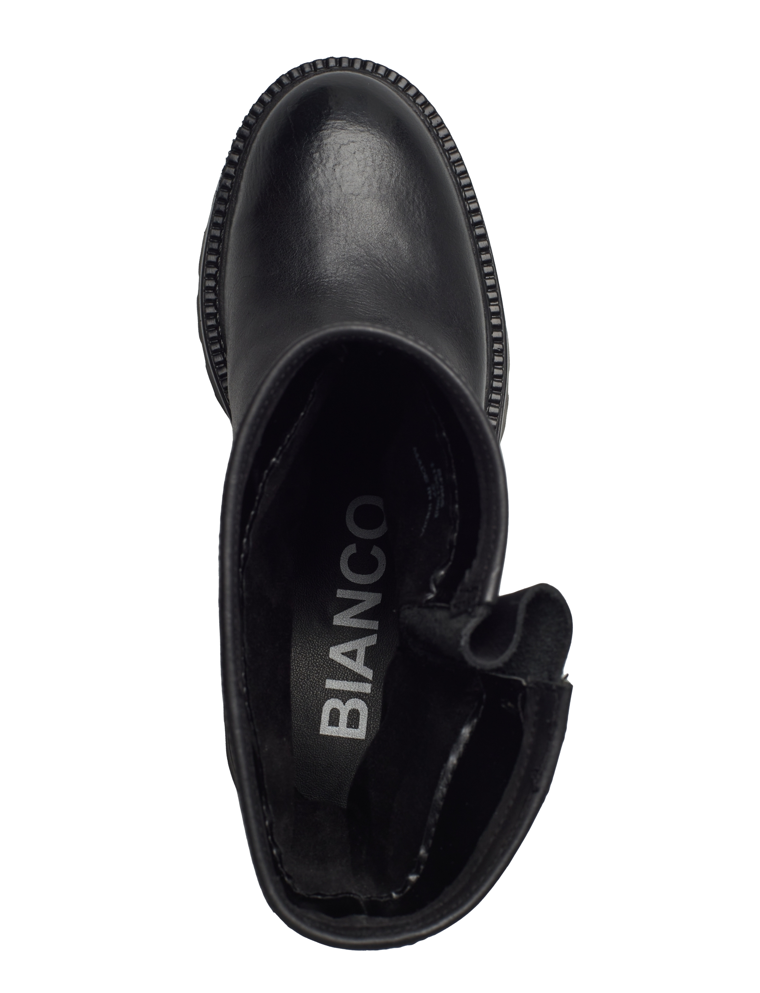 Bianco - BIAMELLA Pull On Buckle Boot Smooth Leather - flade ankelstøvler - black - 3