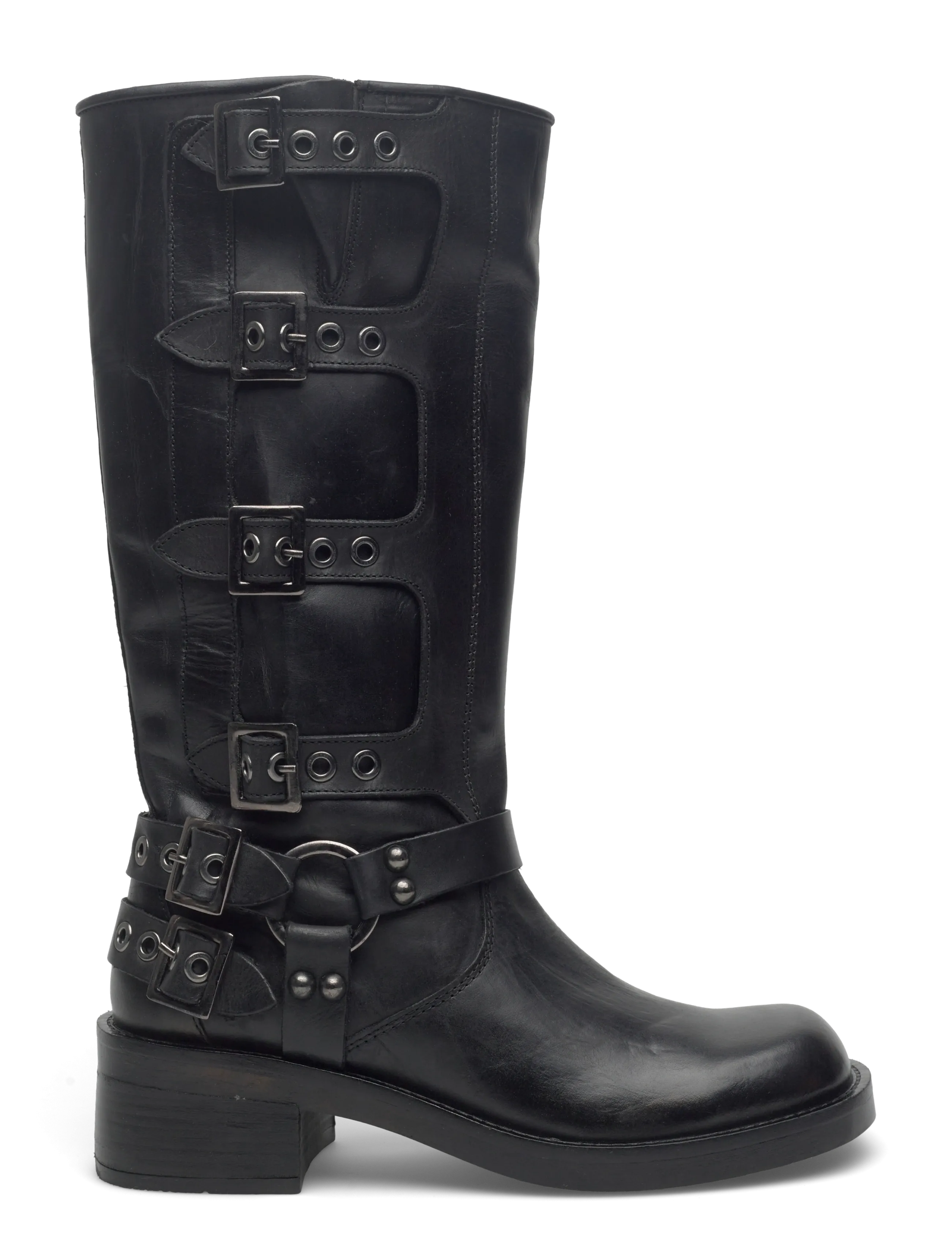 Biaharper Buckle Biker Boot Pull Up Leather 2