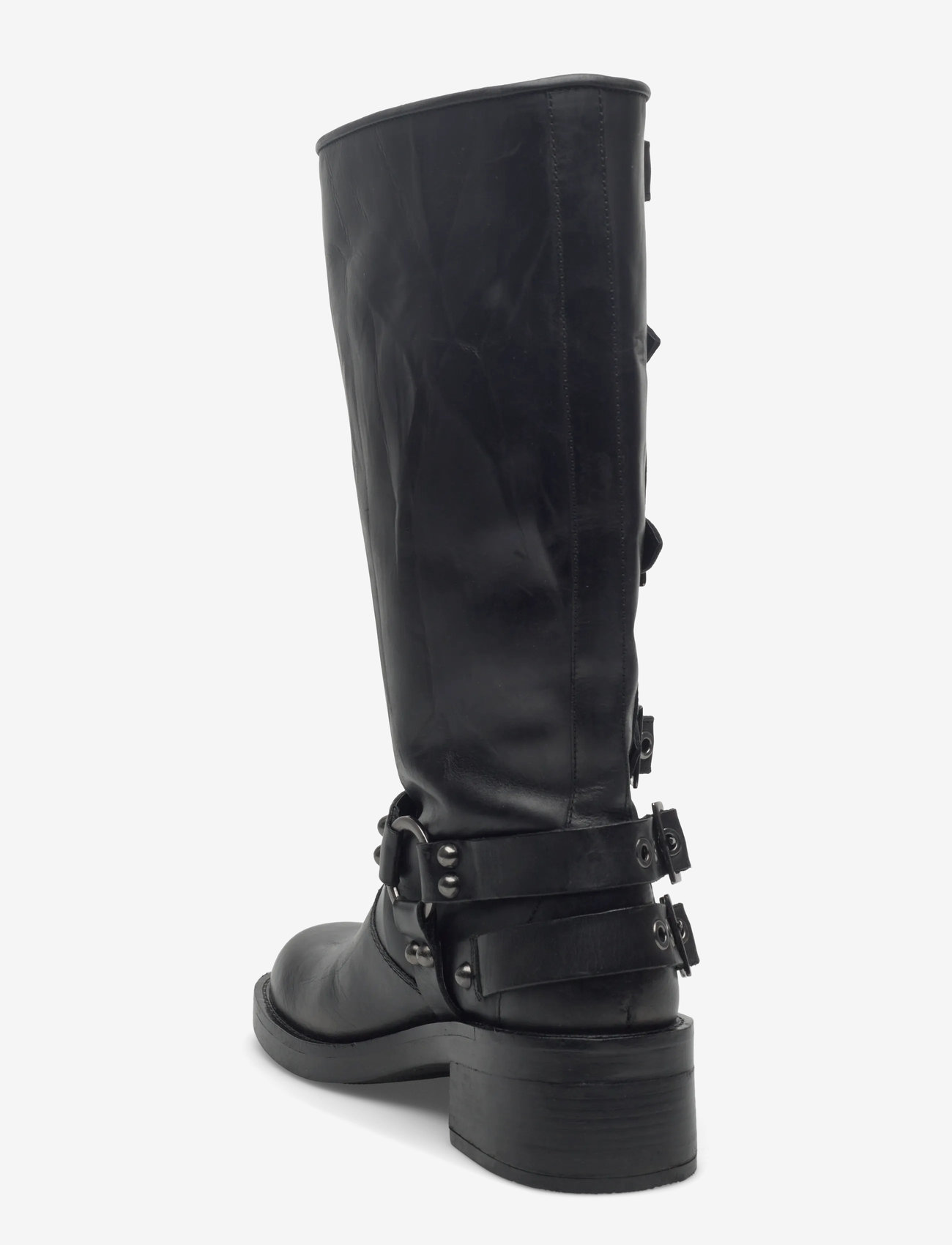 Bianco - BIAHARPER Buckle Biker Boot Pull Up Leather - damen - black - 2