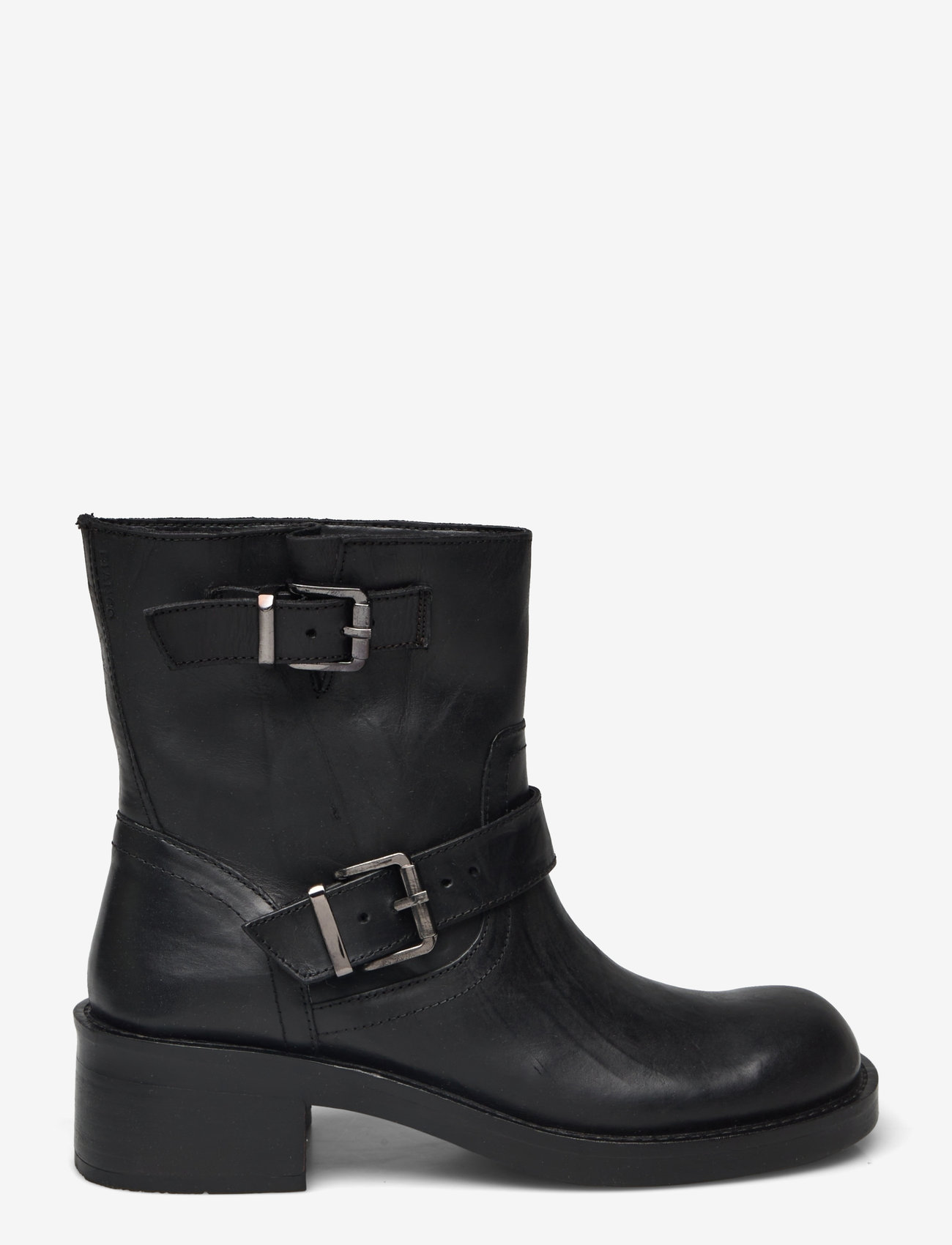 Bianco - BIAHARPER Mid Calf Biker Boot Pull Up Leather - hohe absätze - black - 1