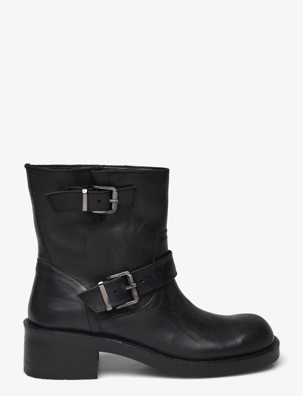 Flat leather biker boots sales