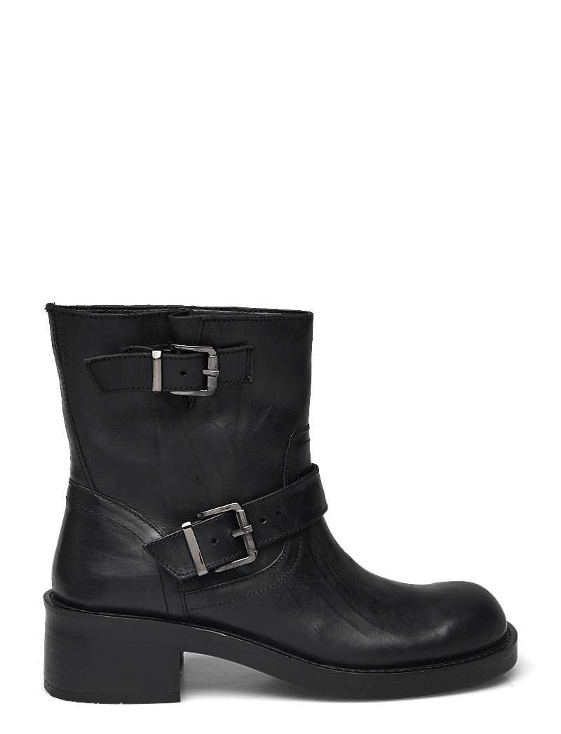 Bianco - BIAHARPER Mid Calf Biker Boot Pull Up Leather - stiefeletten mit absatz - black - 1