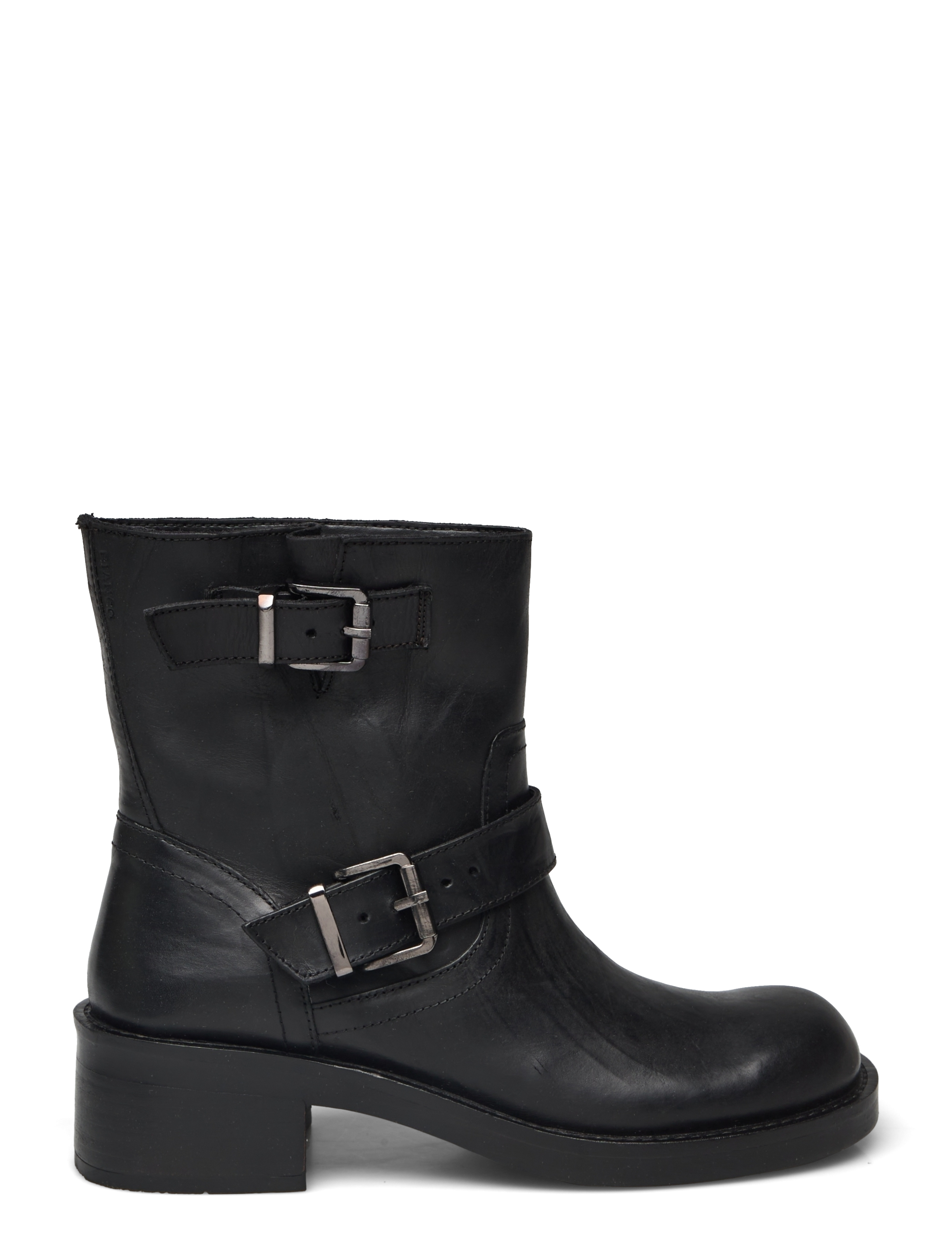 Bianco - BIAHARPER Mid Calf Biker Boot Pull Up Leather - hohe absätze - black - 1