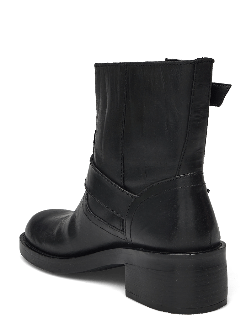 Bianco - BIAHARPER Mid Calf Biker Boot Pull Up Leather - stiefeletten mit absatz - black - 2