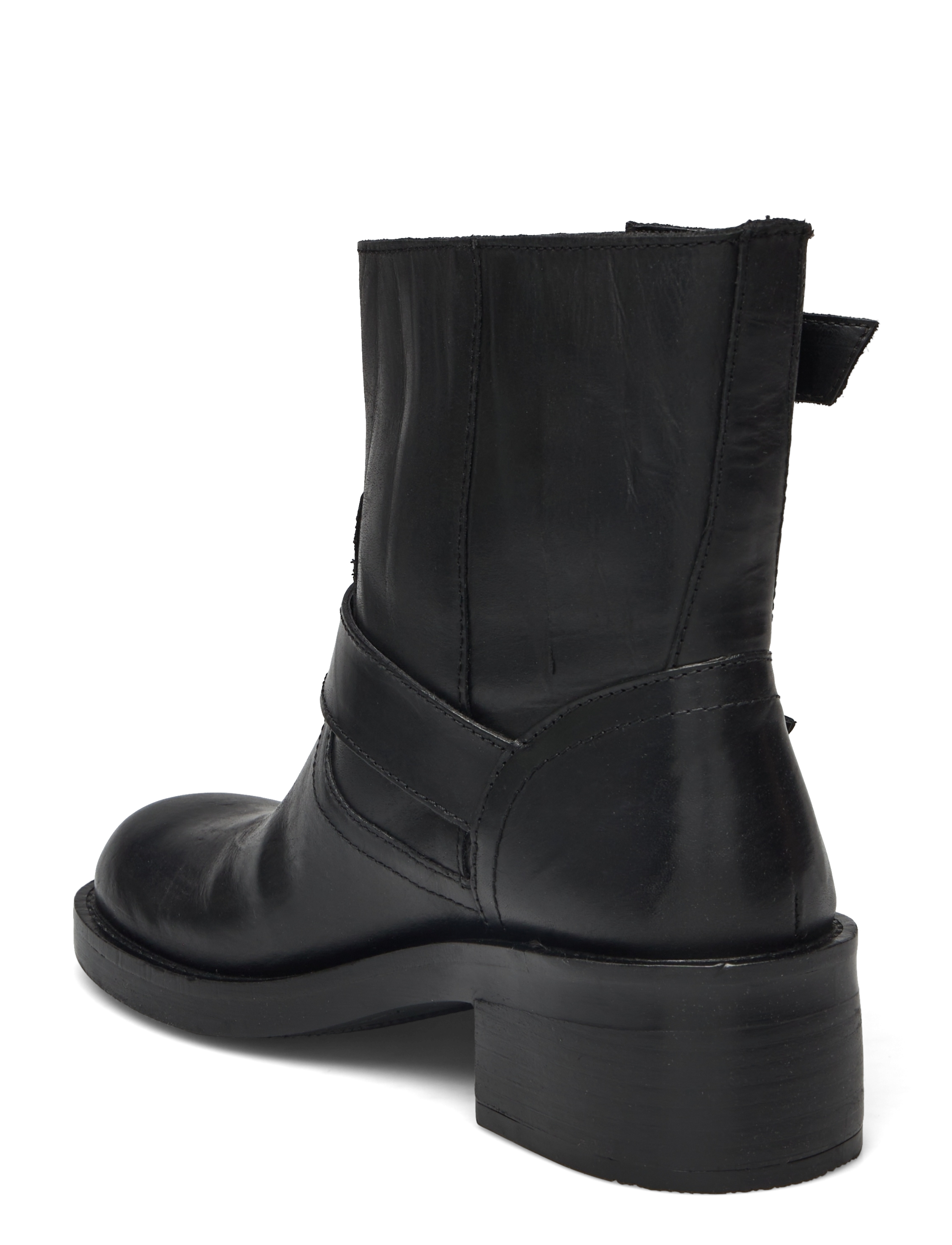 Bianco - BIAHARPER Mid Calf Biker Boot Pull Up Leather - hohe absätze - black - 2