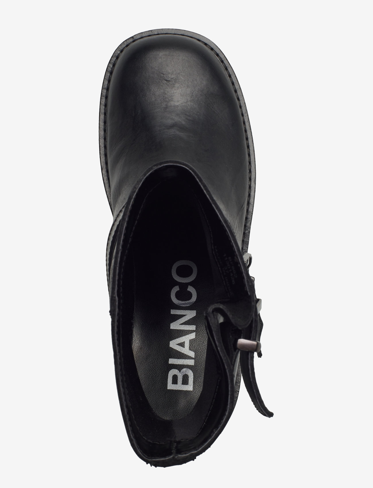 Bianco - BIAHARPER Mid Calf Biker Boot Pull Up Leather - hohe absätze - black - 3