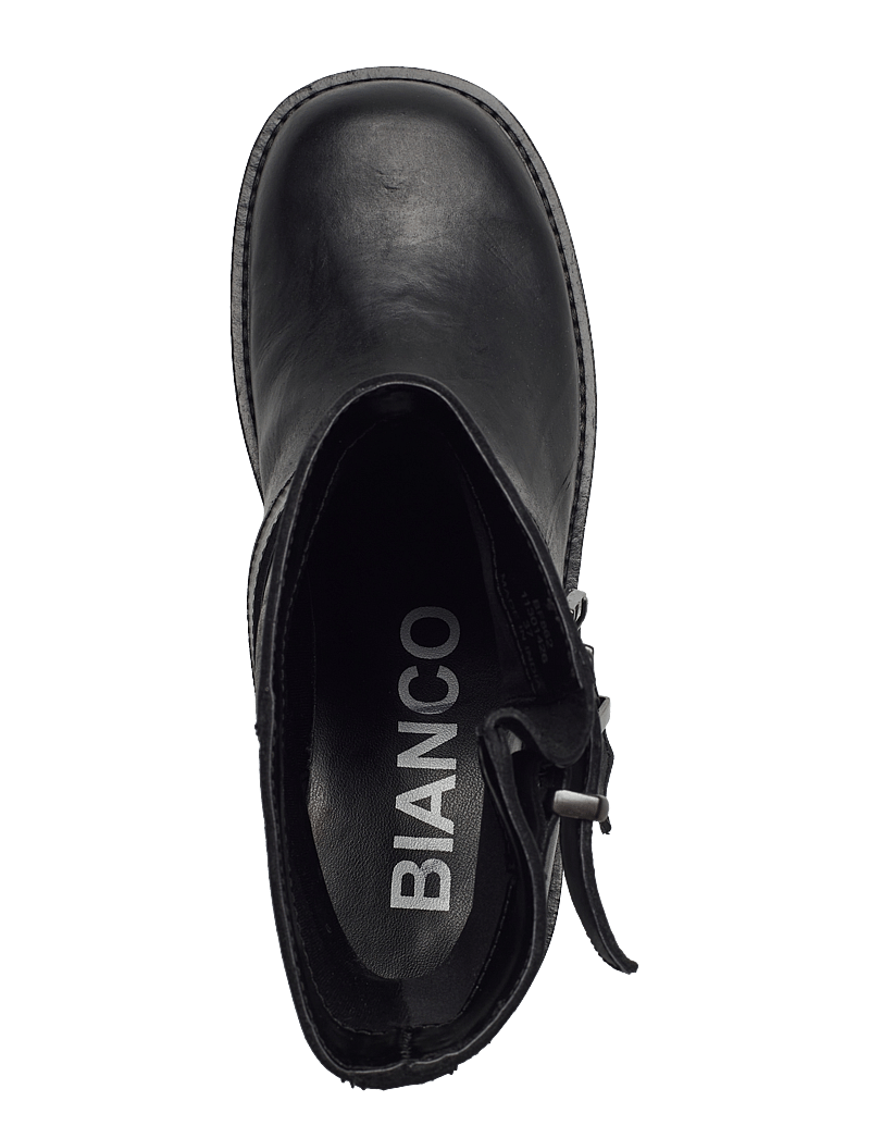 Bianco - BIAHARPER Mid Calf Biker Boot Pull Up Leather - stiefeletten mit absatz - black - 3