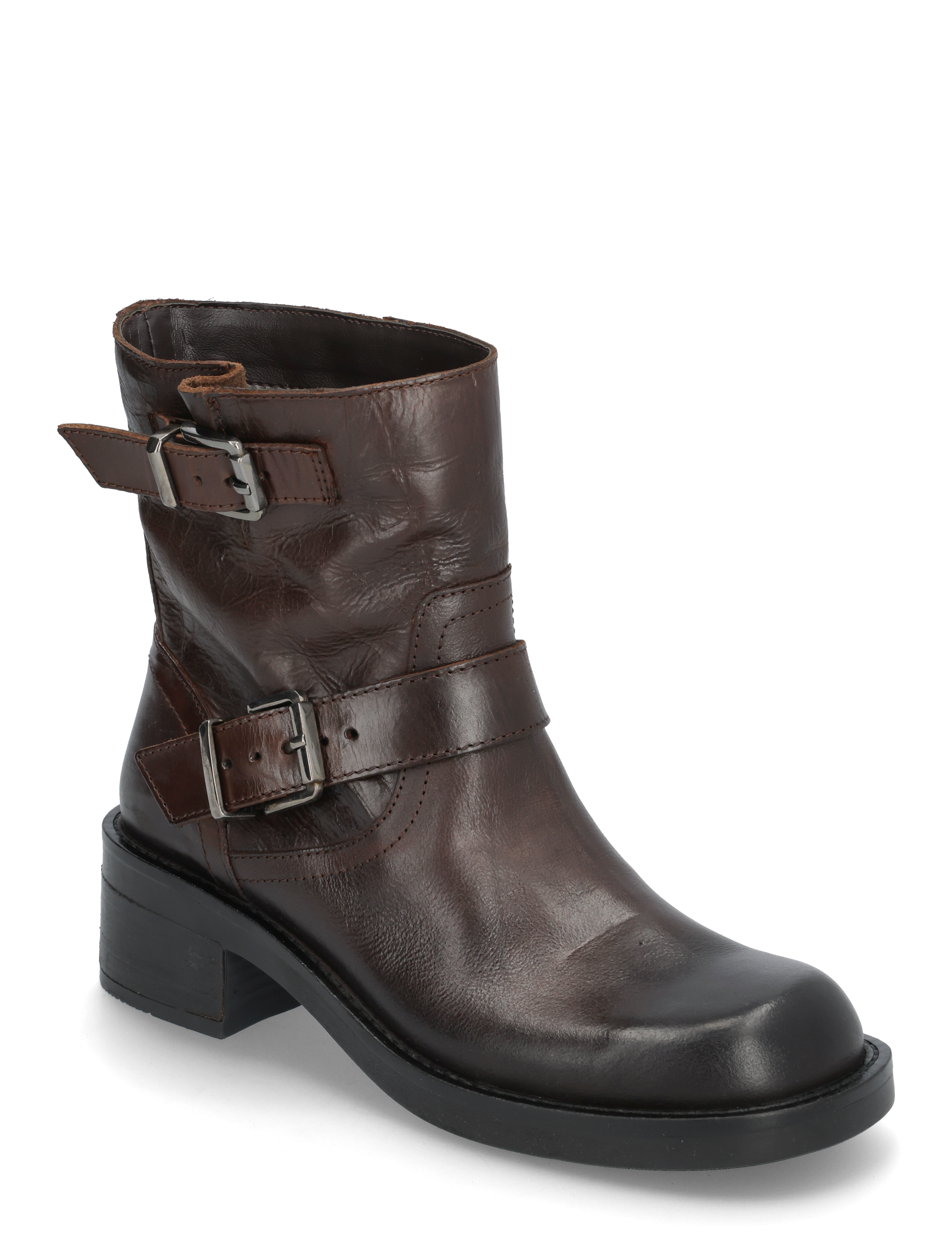 Bianco Biaharper Mid Calf Biker Boot Pull Up Leather, Kvinder, Mellemlang Skaft Biker Støvle, Brun, Str: 39