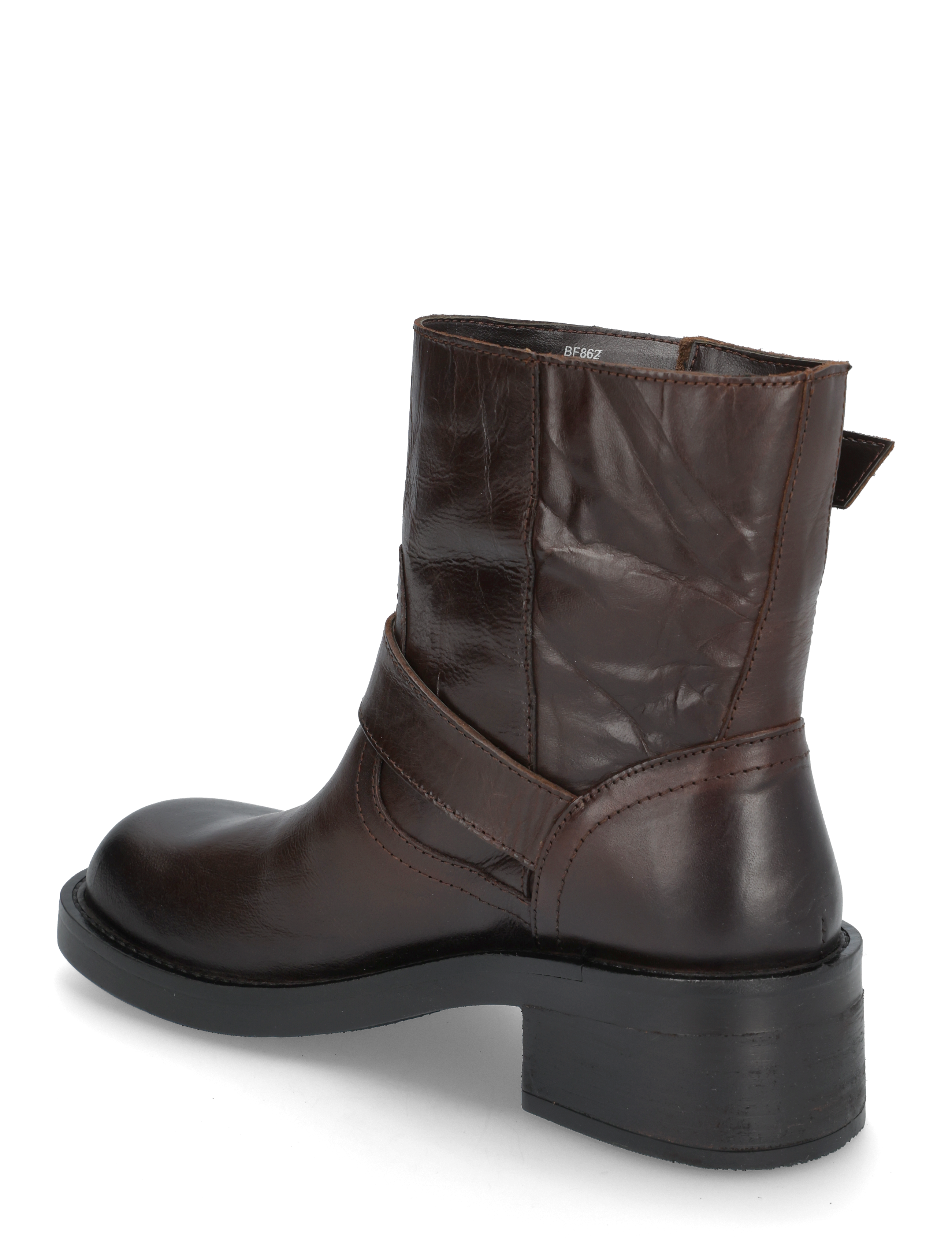 Bianco - BIAHARPER Mid Calf Biker Boot Pull Up Leather - stiefeletten mit absatz - chestnut - 2
