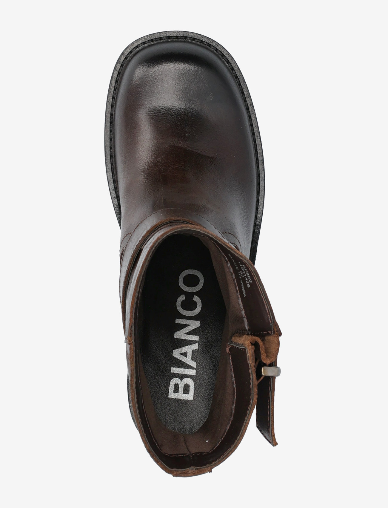 Bianco - BIAHARPER Mid Calf Biker Boot Pull Up Leather - high heel - chestnut - 3