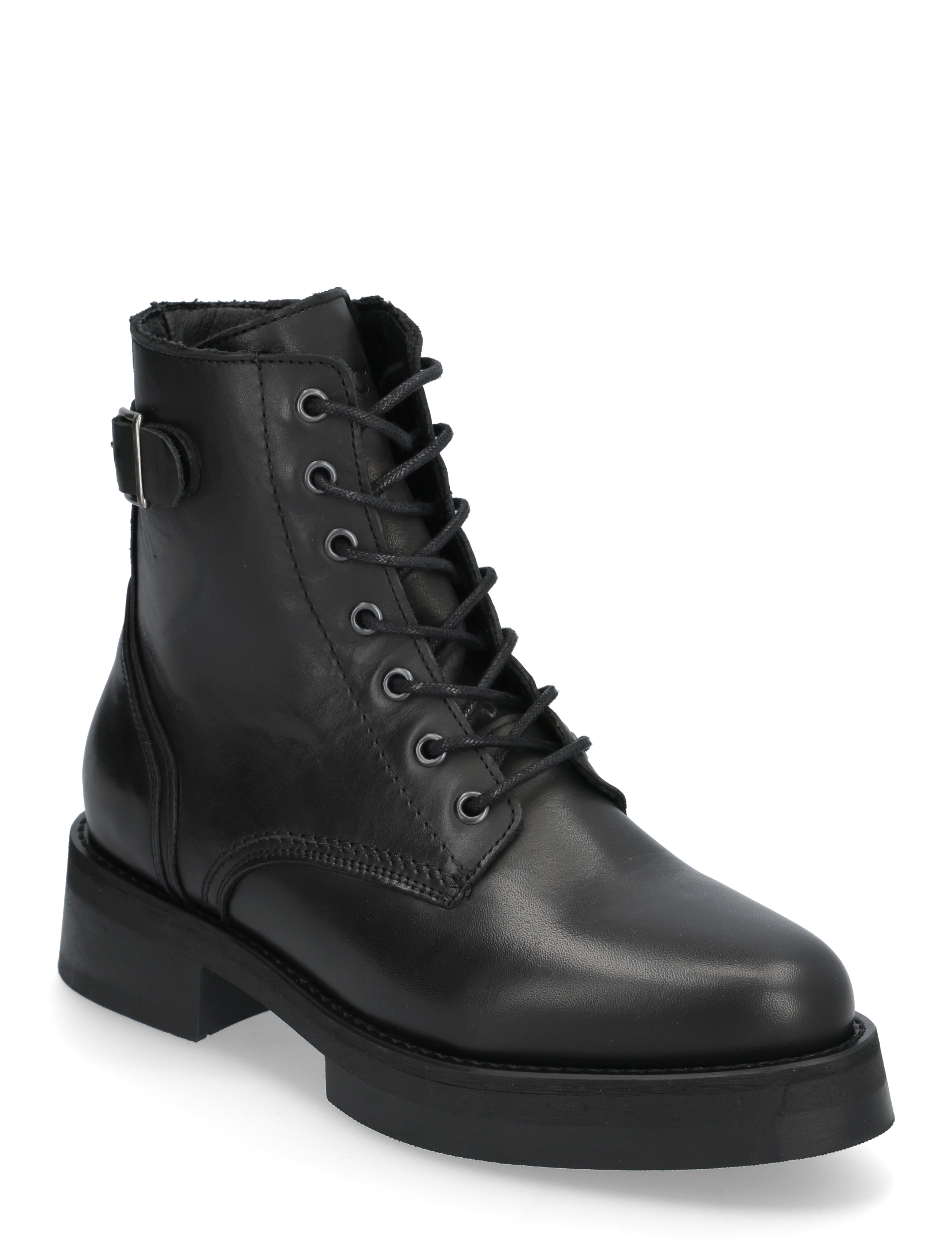 Bianco BIAPANAMA Lace Up Boot Smooth Leather - Støvler - BLACK / black