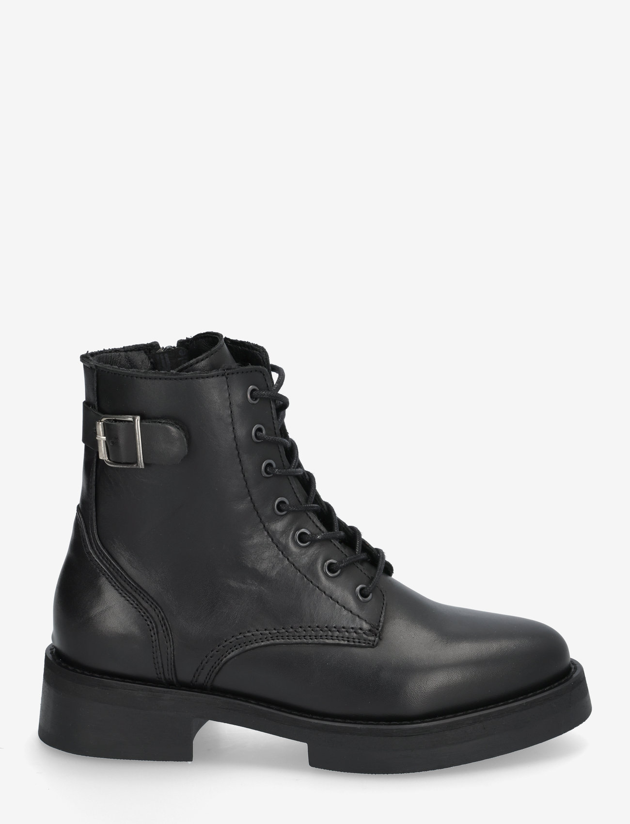 Bianco - BIAPANAMA Lace Up Boot Smooth Leather - paeltega saapad - black - 1