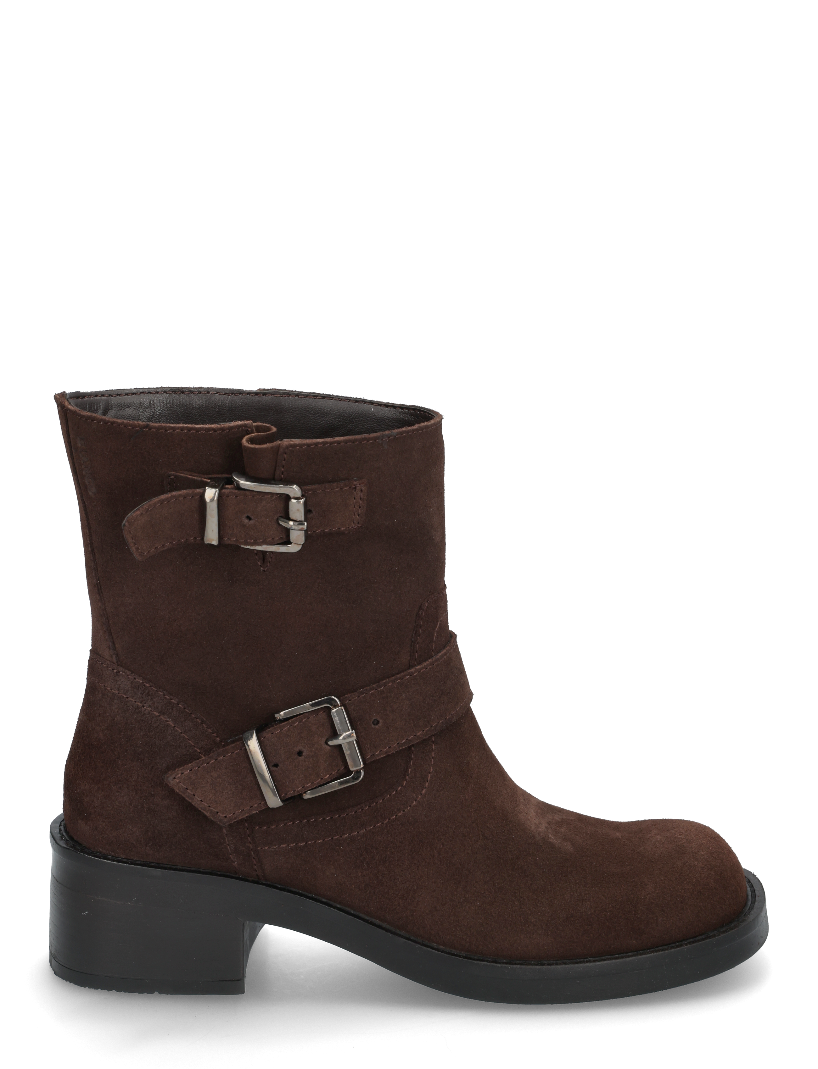 Bianco - BIAHARPER Mid Calf Biker Boot Oily Suede - høj hæl - dark brown - 1
