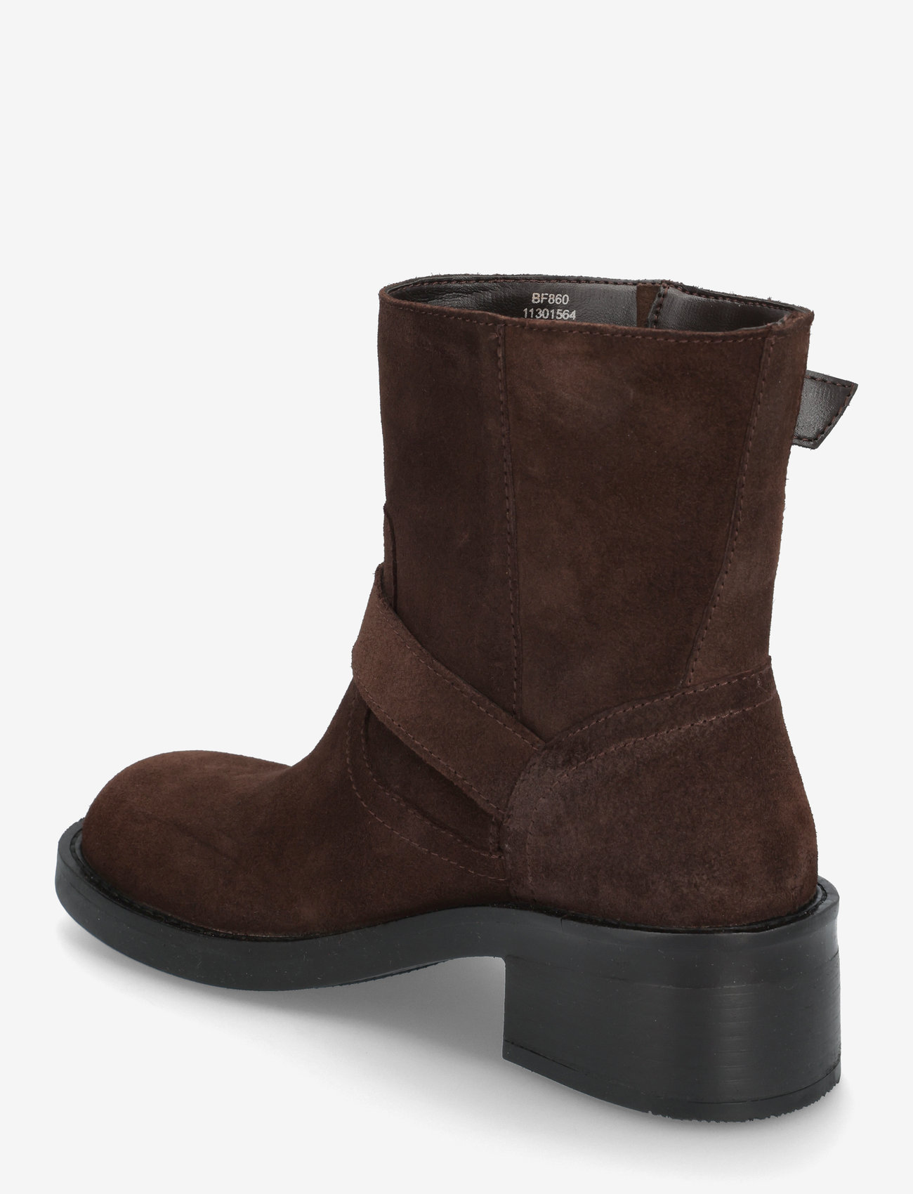 Bianco - BIAHARPER Mid Calf Biker Boot Oily Suede - hohe absätze - dark brown - 2