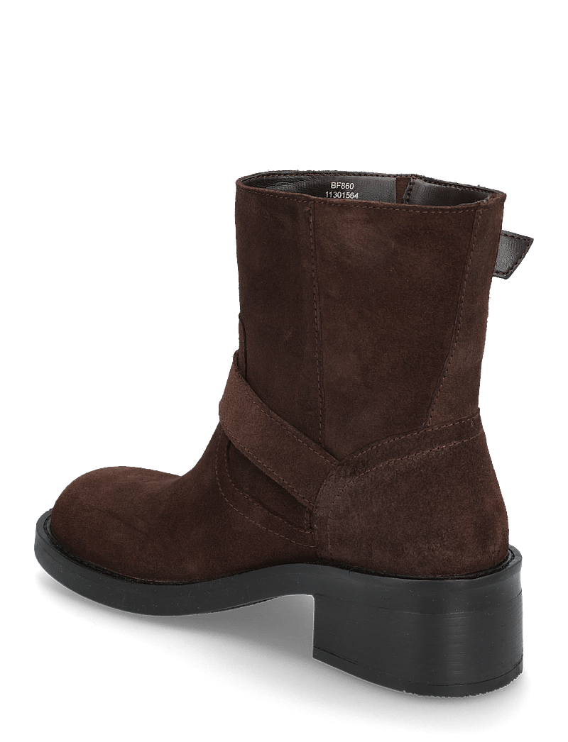 Bianco - BIAHARPER Mid Calf Biker Boot Oily Suede - stiefeletten mit absatz - dark brown - 2