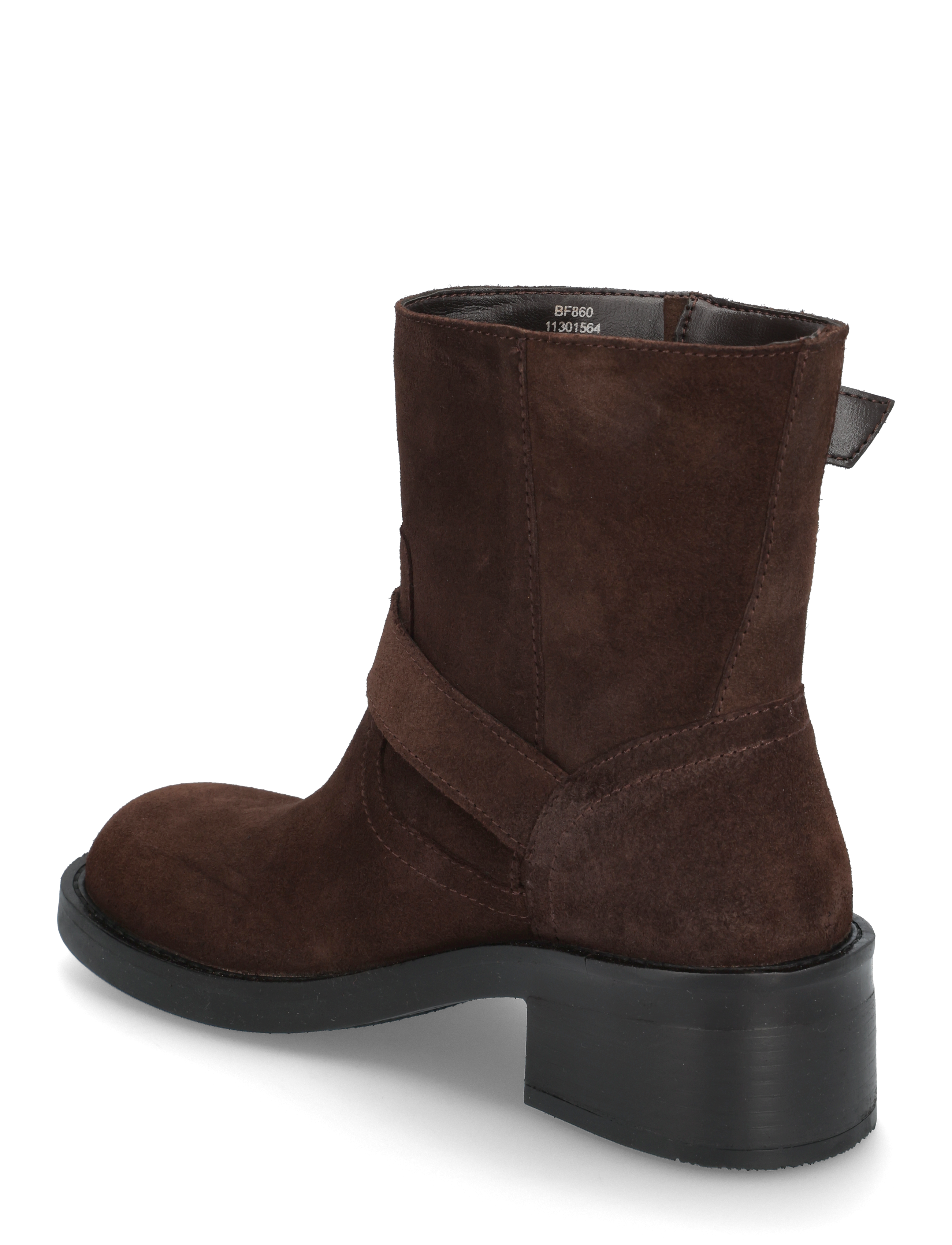 Bianco - BIAHARPER Mid Calf Biker Boot Oily Suede - høj hæl - dark brown - 2