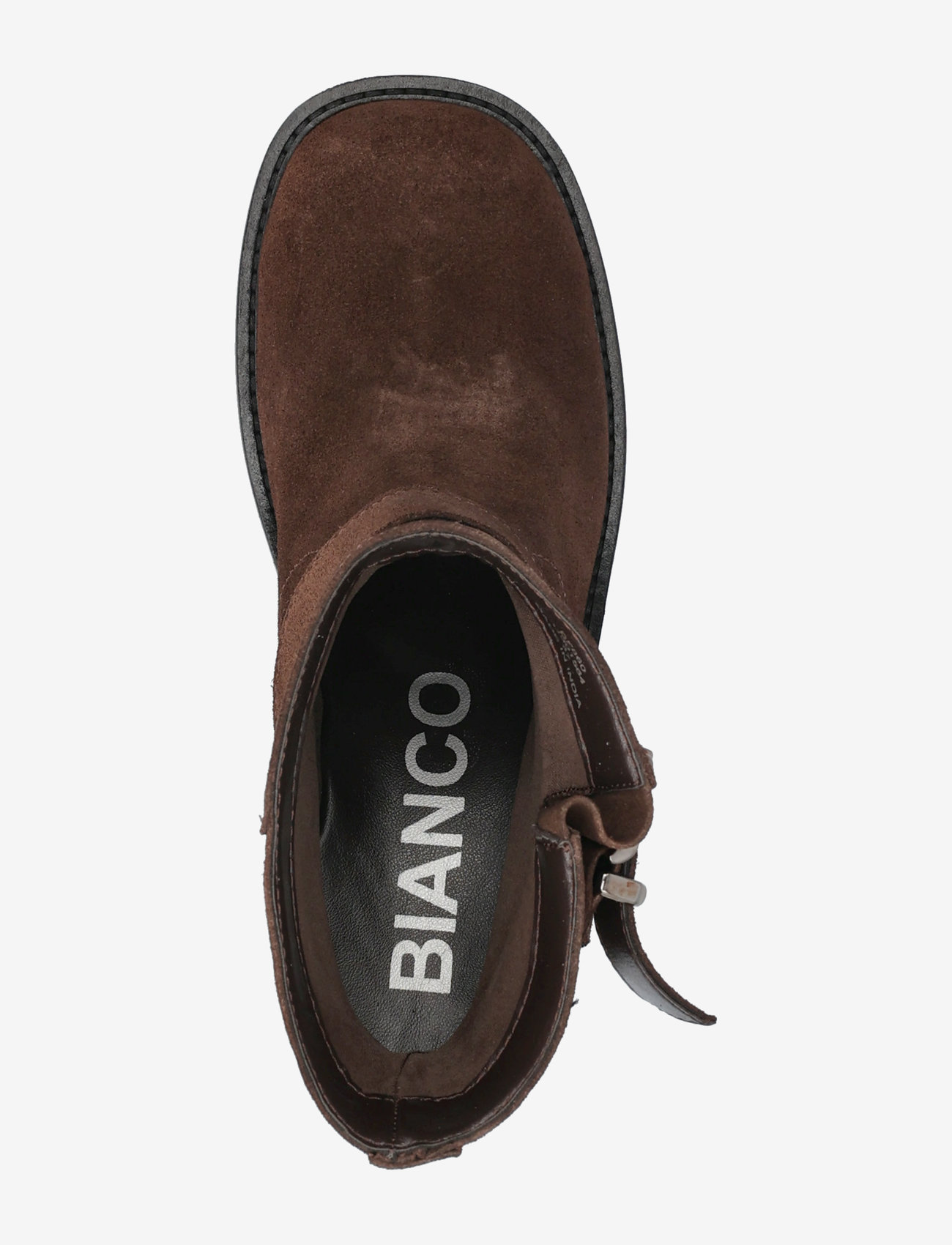 Bianco - BIAHARPER Mid Calf Biker Boot Oily Suede - hohe absätze - dark brown - 3