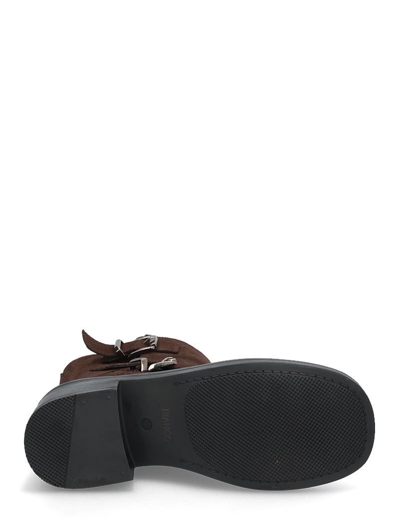 Bianco - BIAHARPER Mid Calf Biker Boot Oily Suede - stiefeletten mit absatz - dark brown - 4