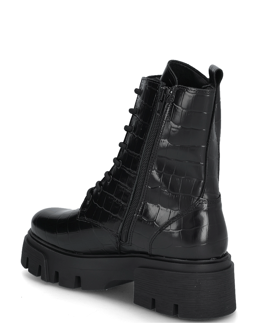 Bianco - Indi Lace Boot #C - kängor - black croco - 1