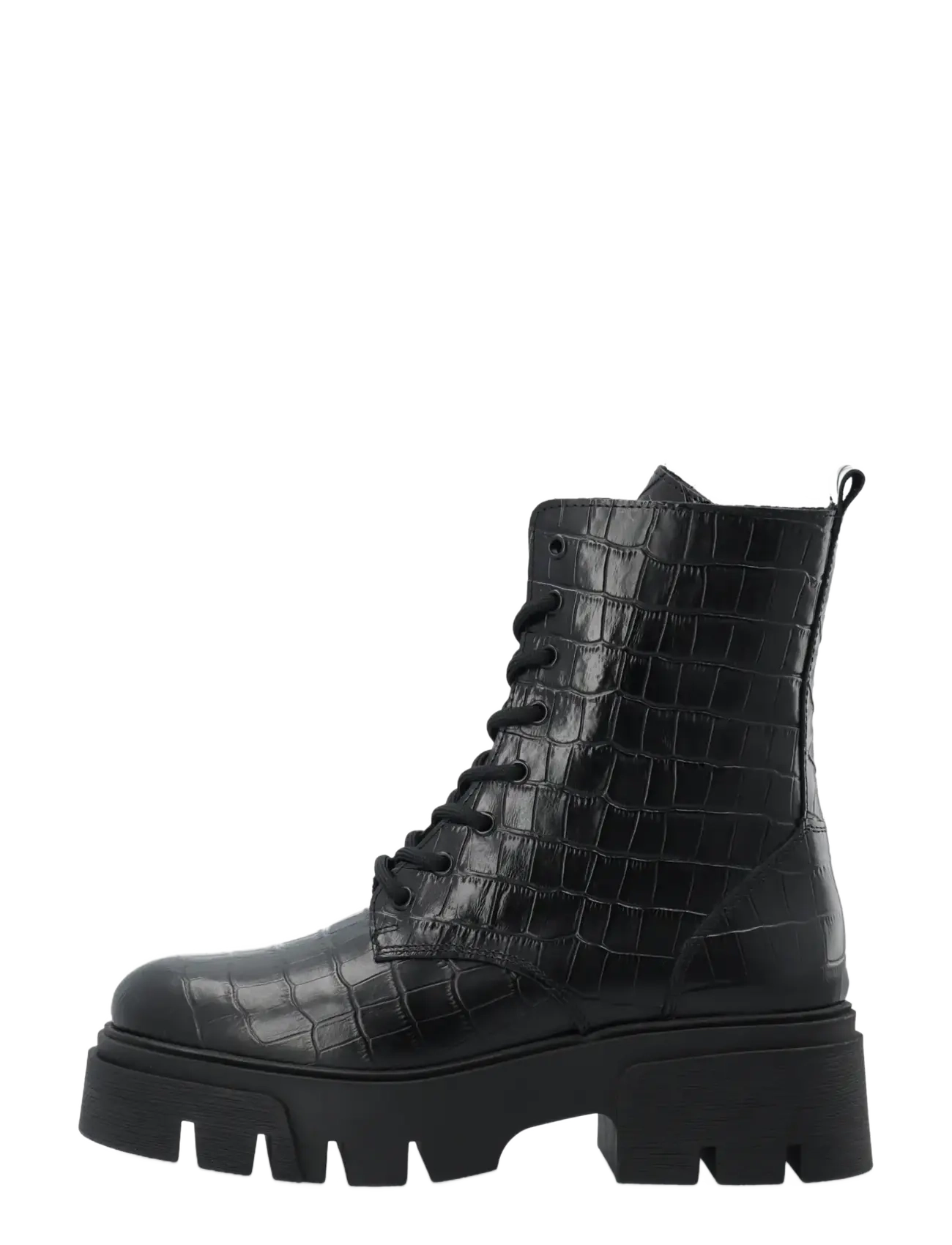 Bianco - Indi Lace Boot #C - höstfynd - black croco - 1