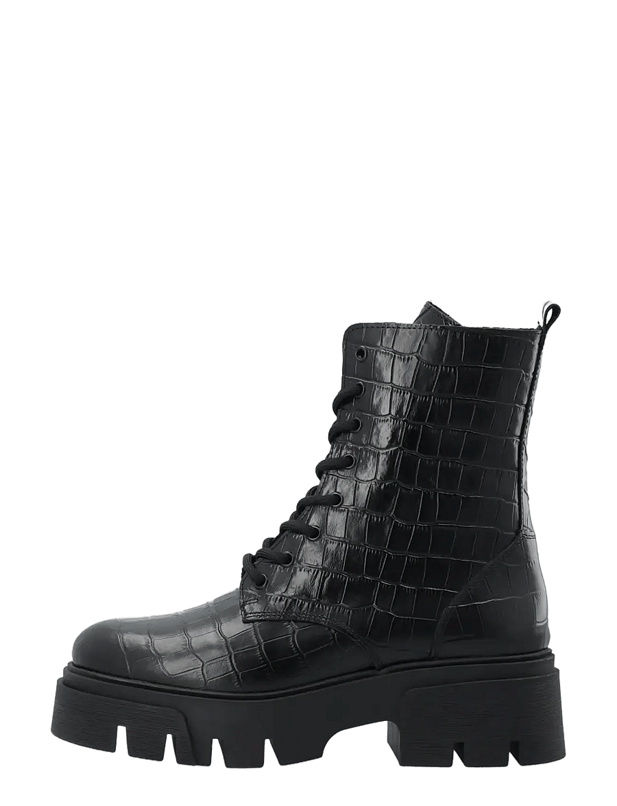 Bianco - Indi Lace Boot #C - paeltega saapad - black croco - 1