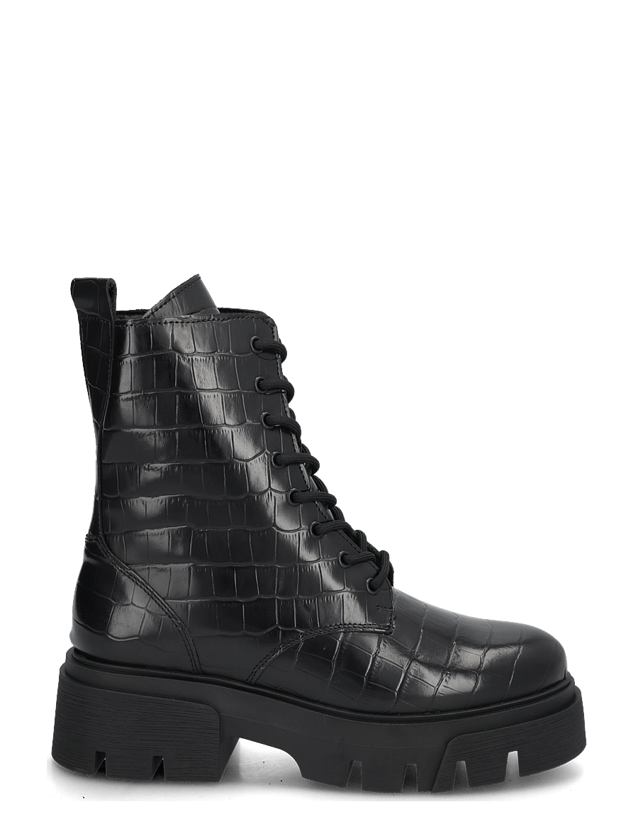 Bianco - Indi Lace Boot #C - kängor - black croco - 2