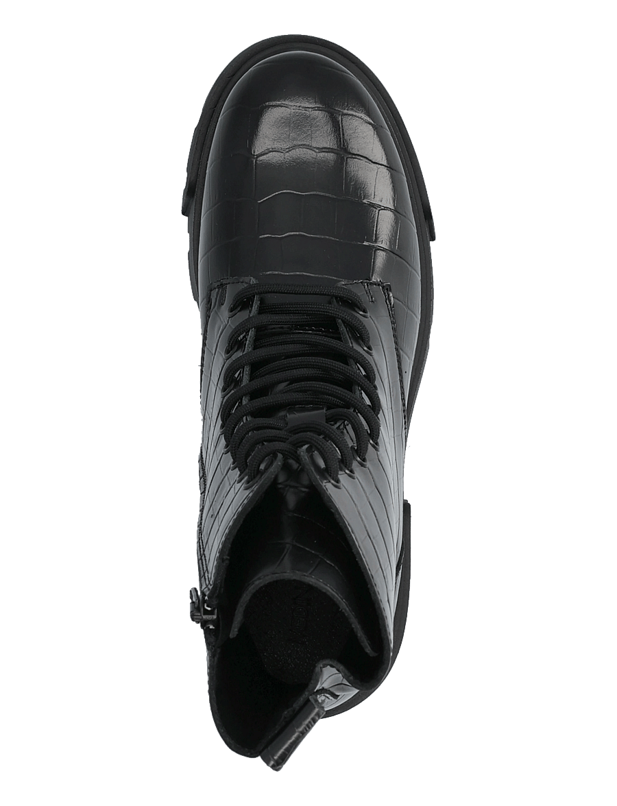 Bianco - Indi Lace Boot #C - kängor - black croco - 3