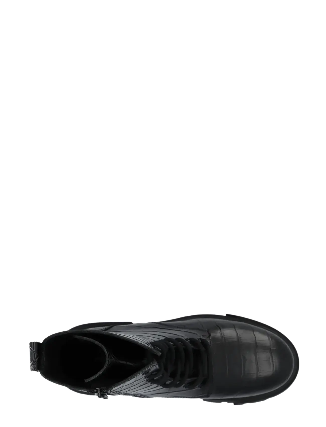 Bianco - Indi Lace Boot #C - höstfynd - black croco - 4