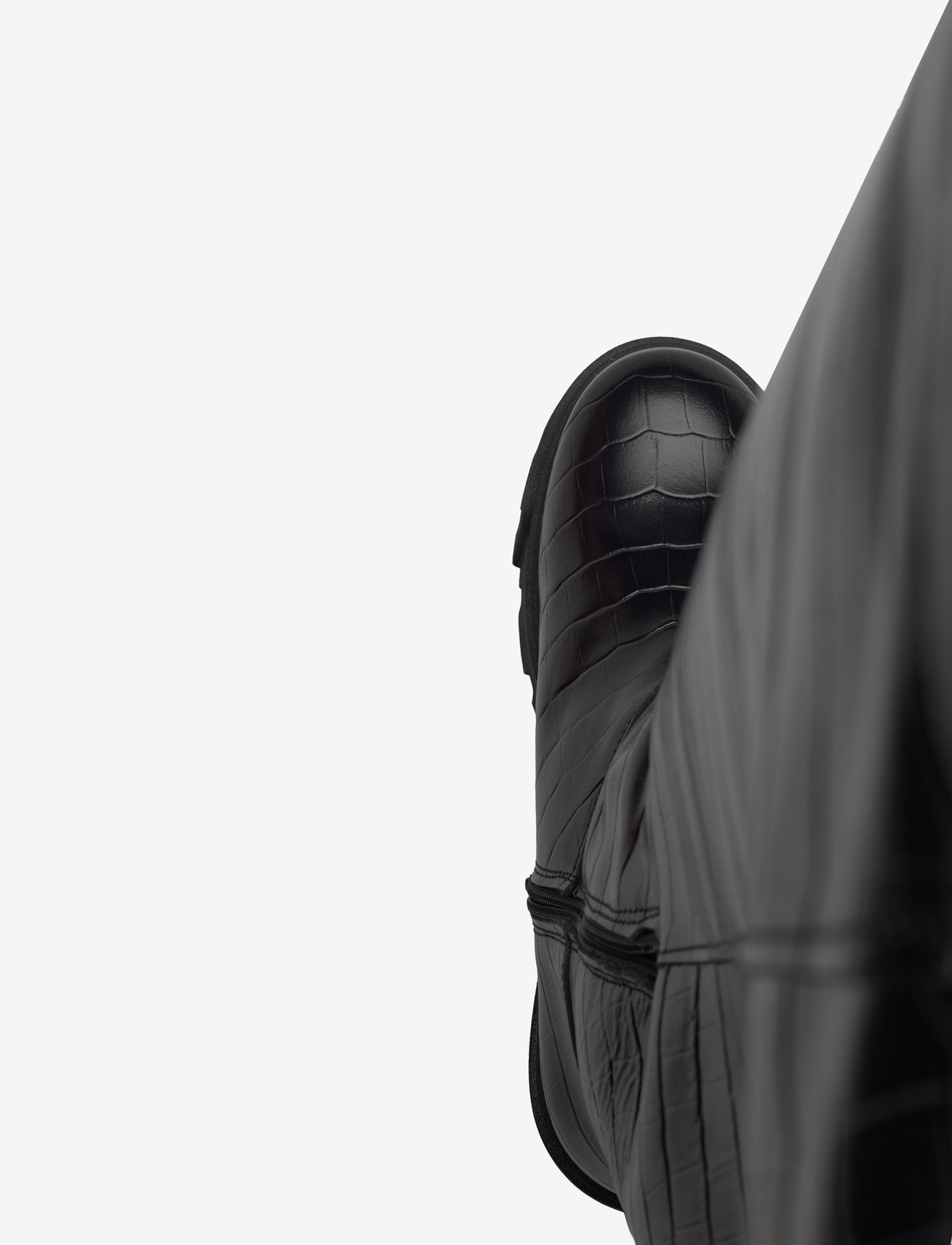 Bianco - Kall Over Knee Boot #C - pika säärega saapad - black croco - 3