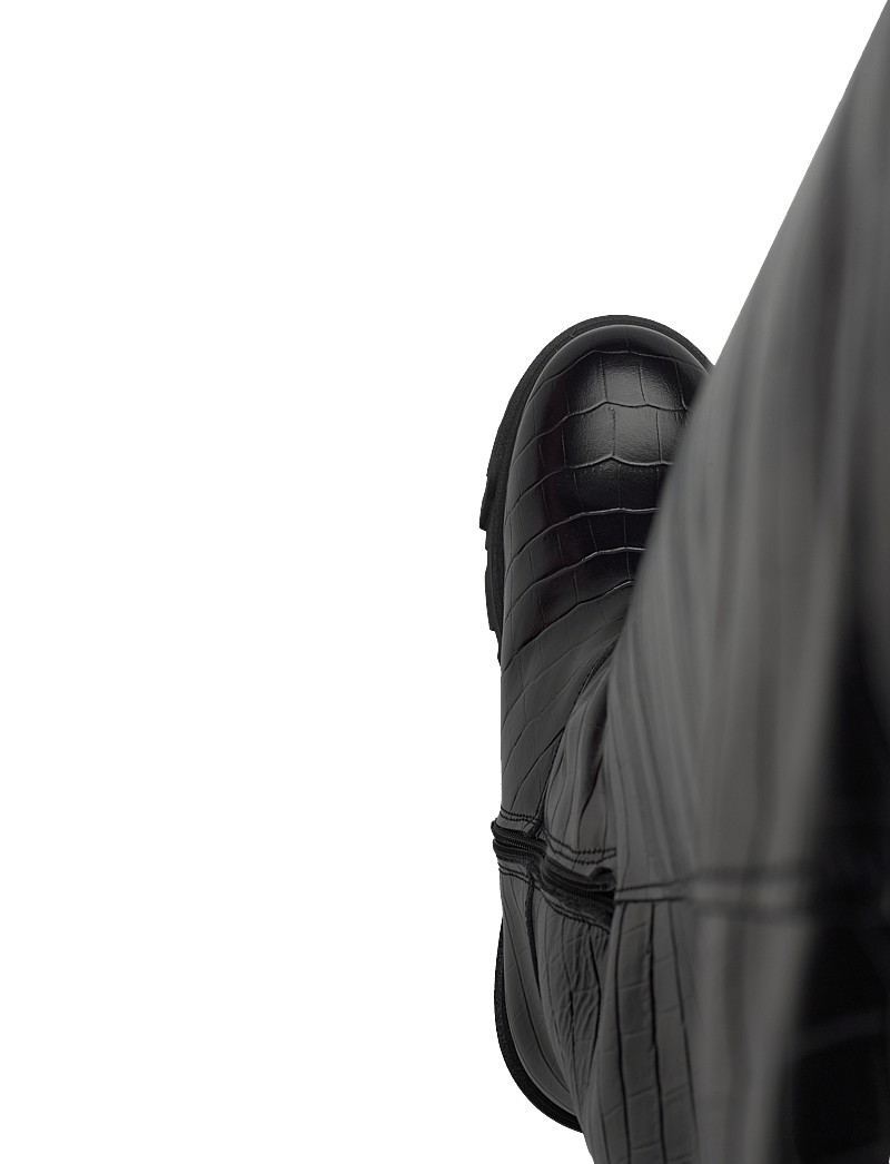 Bianco - Kall Over Knee Boot #C - knähöga stövlar - black croco - 4