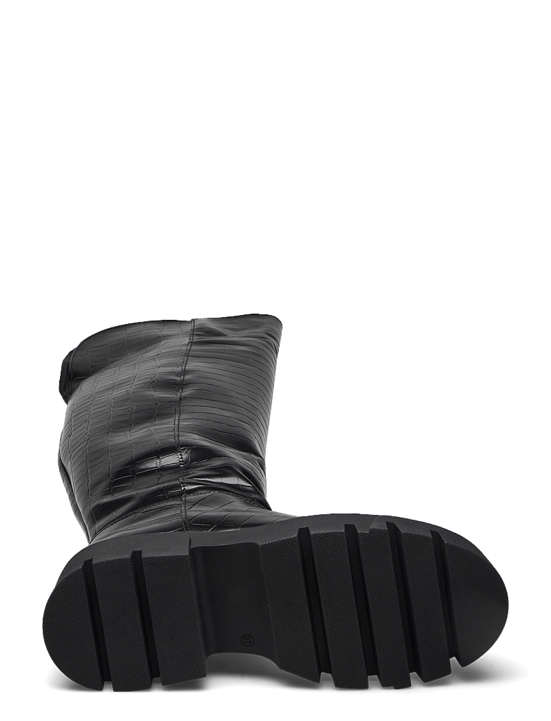Bianco - Kall Over Knee Boot #C - knähöga stövlar - black croco - 5