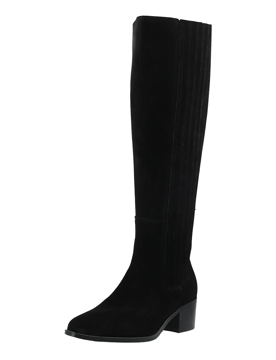 Bianco - BIACAROL Chelsea Knee High Boot Oily Suede - langskaftede støvler - black - 0