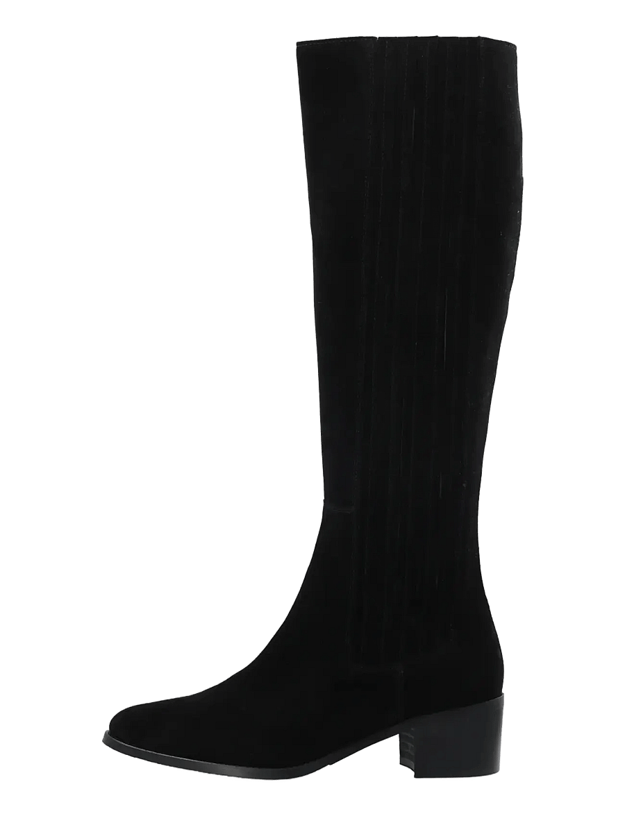 Bianco - BIACAROL Chelsea Knee High Boot Oily Suede - langskaftede støvler - black - 1