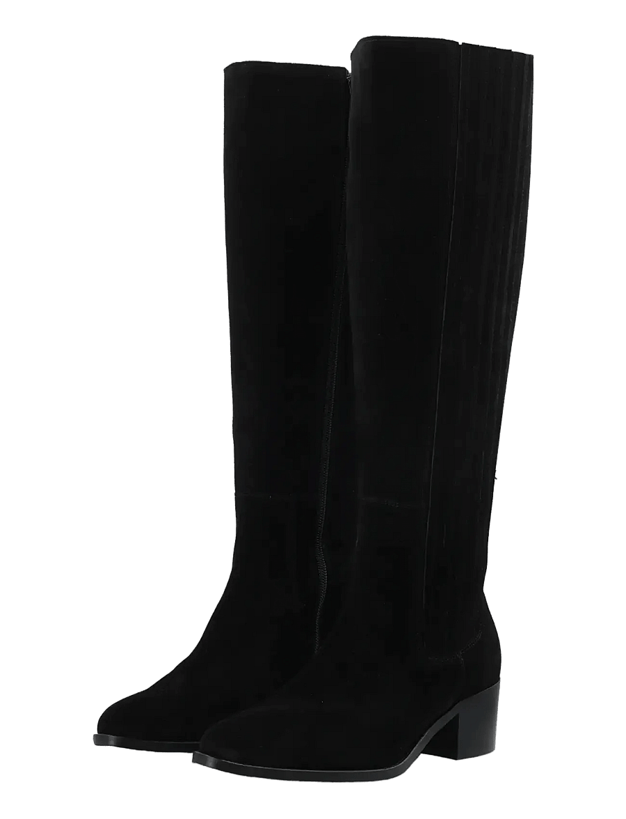 Bianco - BIACAROL Chelsea Knee High Boot Oily Suede - langskaftede støvler - black - 4