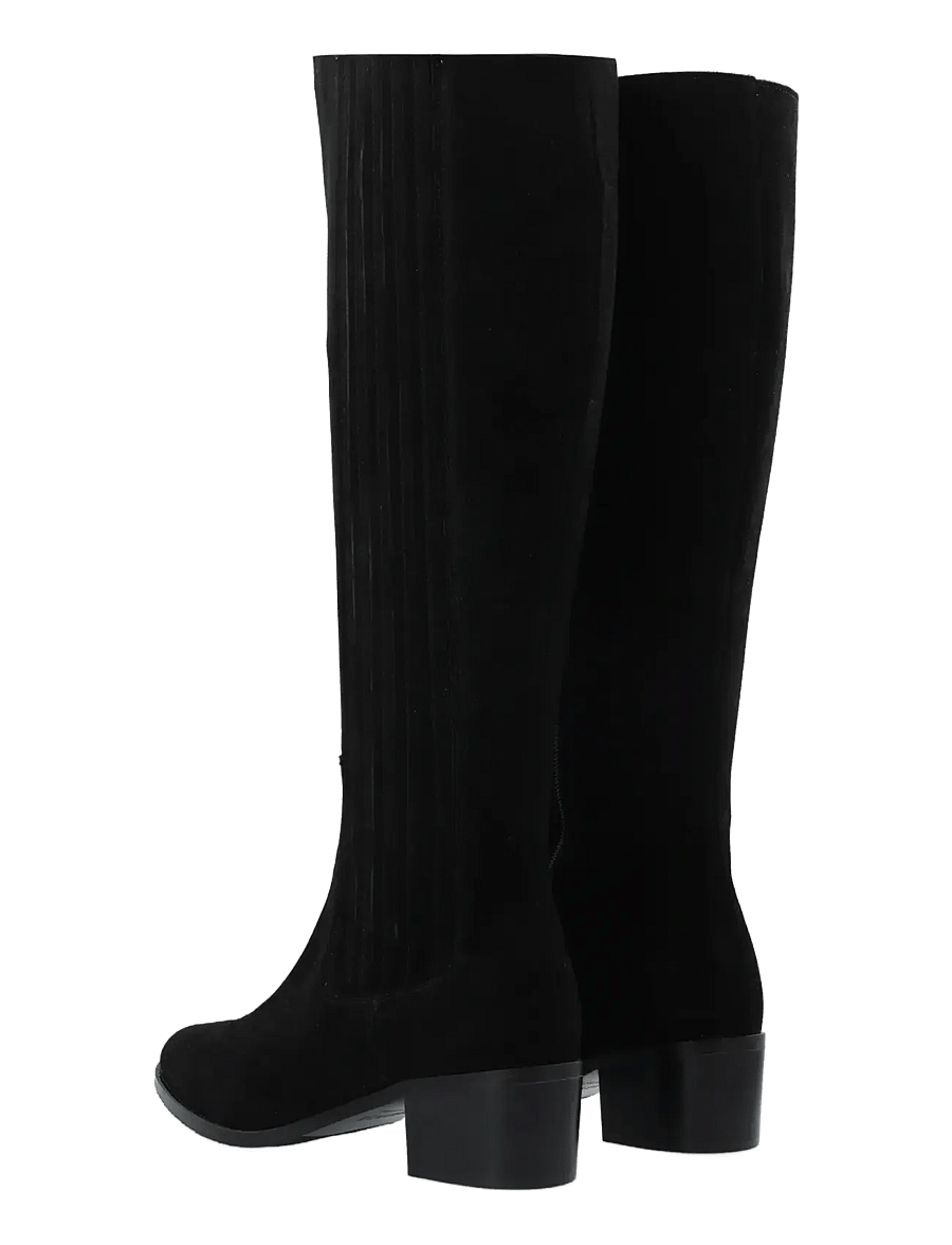 Bianco - BIACAROL Chelsea Knee High Boot Oily Suede - langskaftede støvler - black - 5