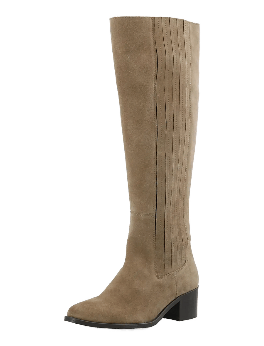 Bianco - BIACAROL Chelsea Knee High Boot Oily Suede - kniehohe stiefel - sand - 0