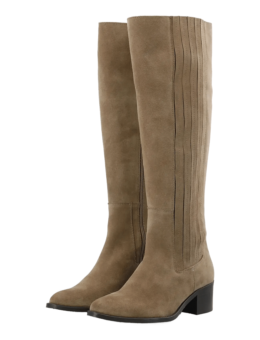 Bianco - BIACAROL Chelsea Knee High Boot Oily Suede - kniehohe stiefel - sand - 4