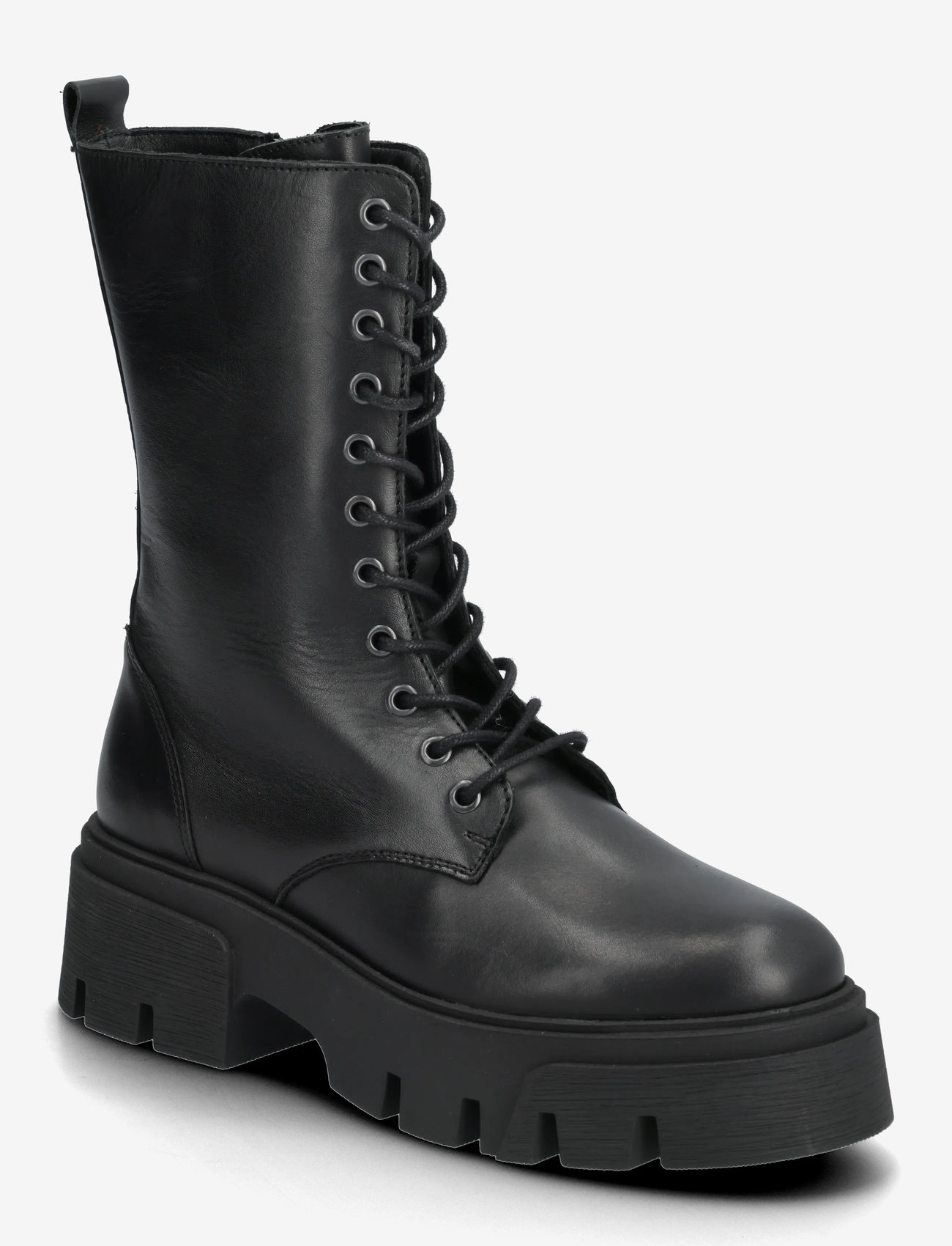 Bianco - BIAMIA Lace Up Boot Smooth Leather - paeltega saapad - black - 0