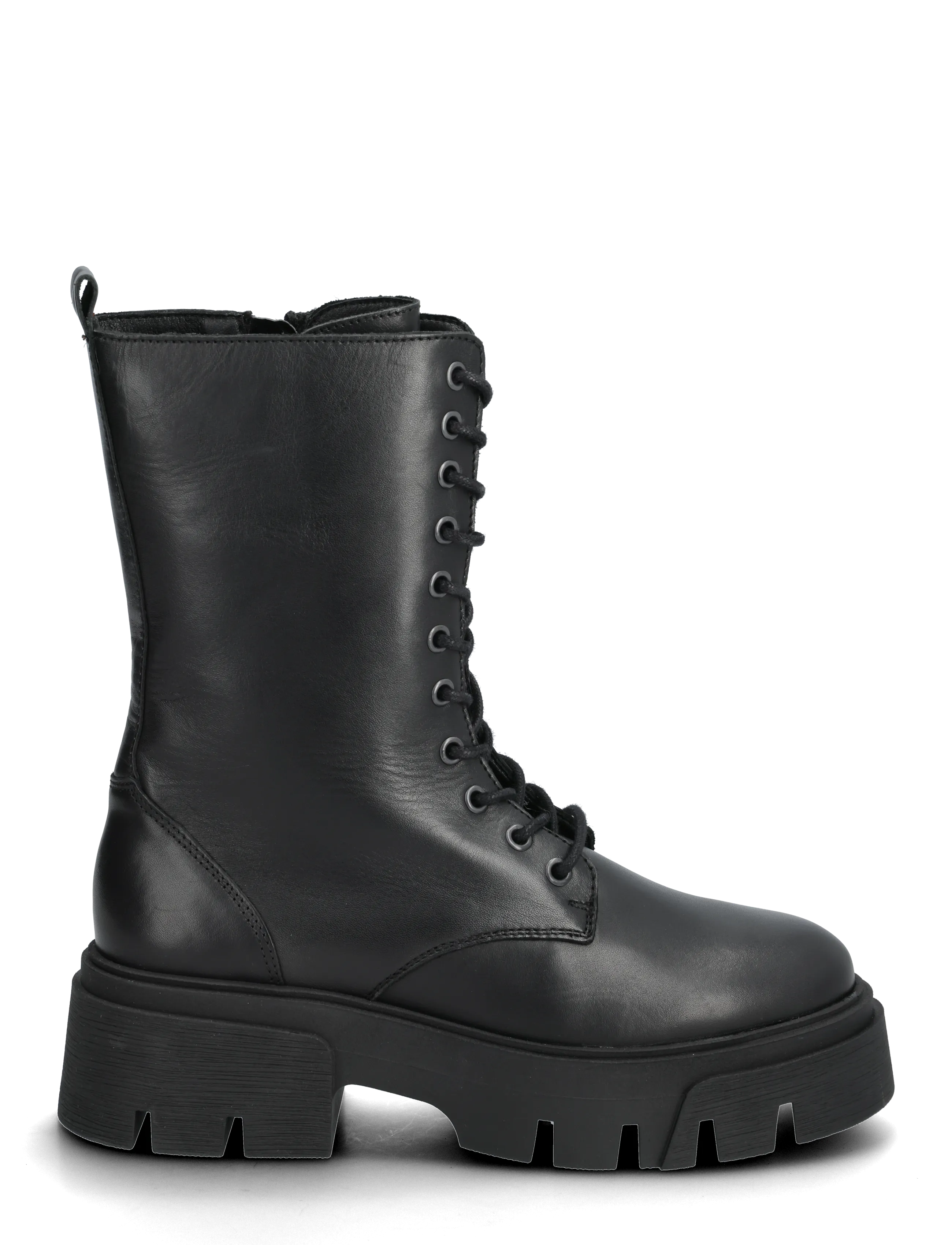 Bianco - BIAMIA Lace Up Boot Smooth Leather - laced boots - black - 1