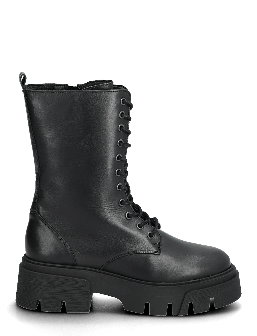 Bianco - BIAMIA Lace Up Boot Smooth Leather - snørestøvler - black - 1