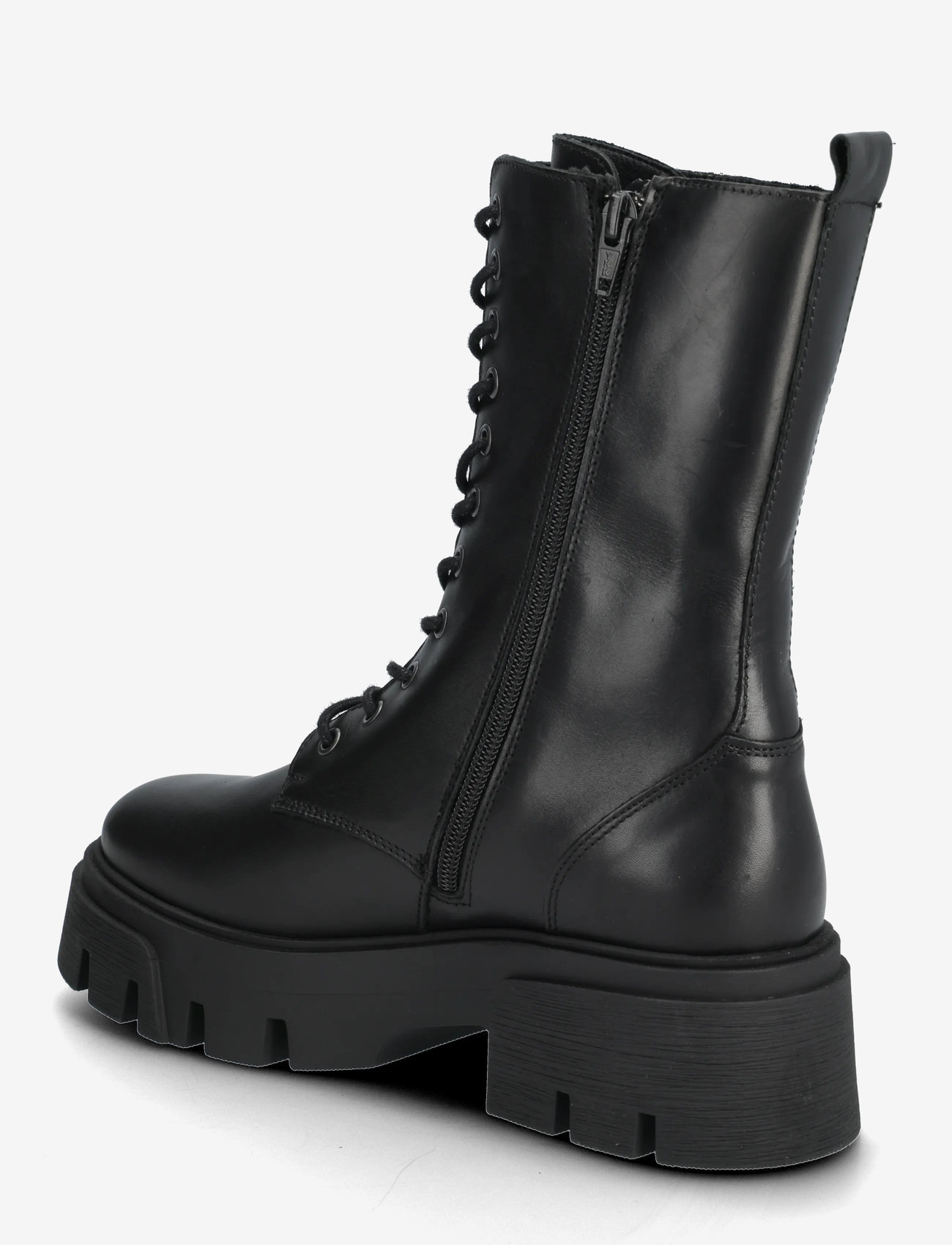 Bianco - BIAMIA Lace Up Boot Smooth Leather - paeltega saapad - black - 2