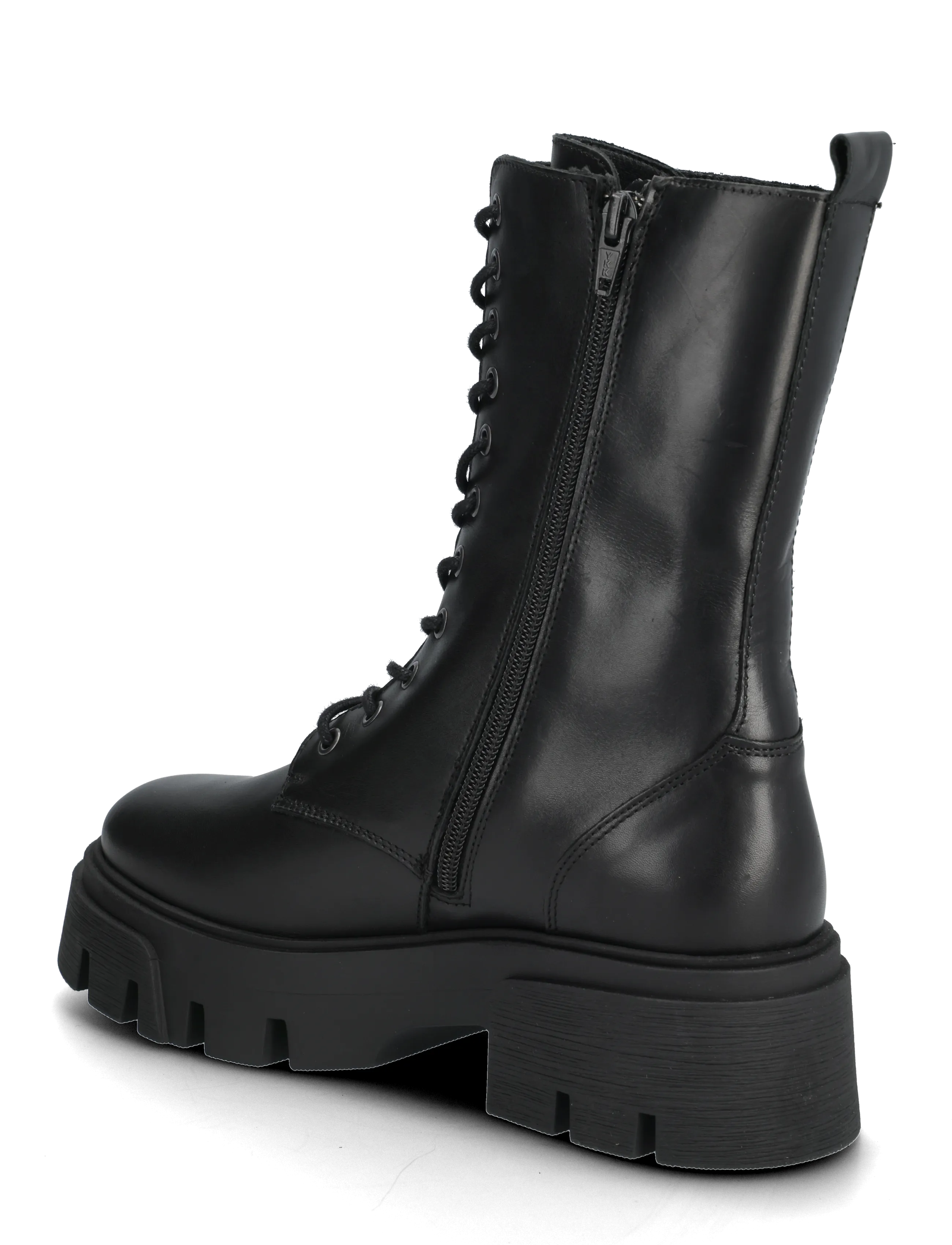 Bianco - BIAMIA Lace Up Boot Smooth Leather - laced boots - black - 2