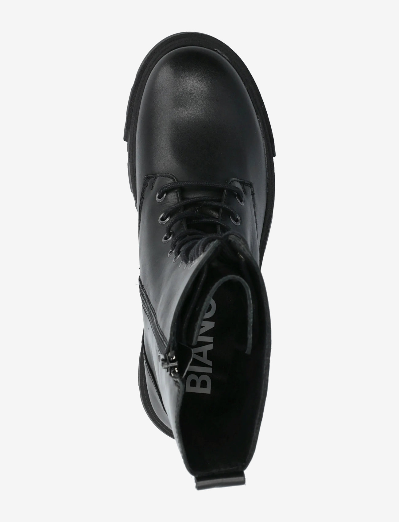Bianco - BIAMIA Lace Up Boot Smooth Leather - paeltega saapad - black - 3