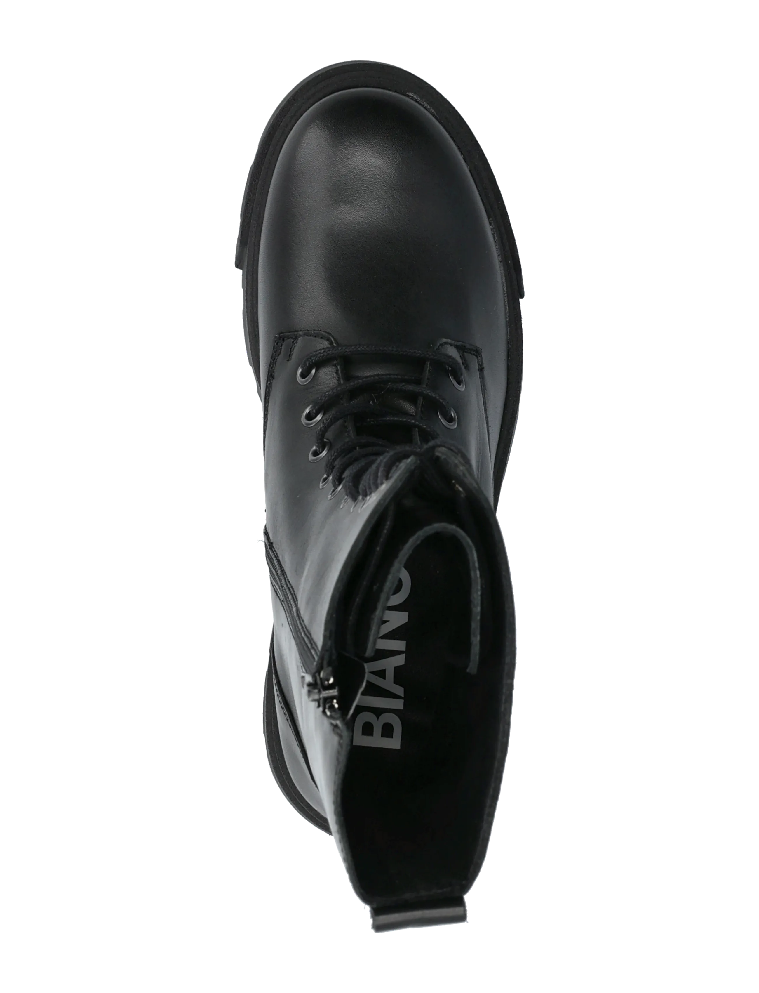 Bianco - BIAMIA Lace Up Boot Smooth Leather - laced boots - black - 3