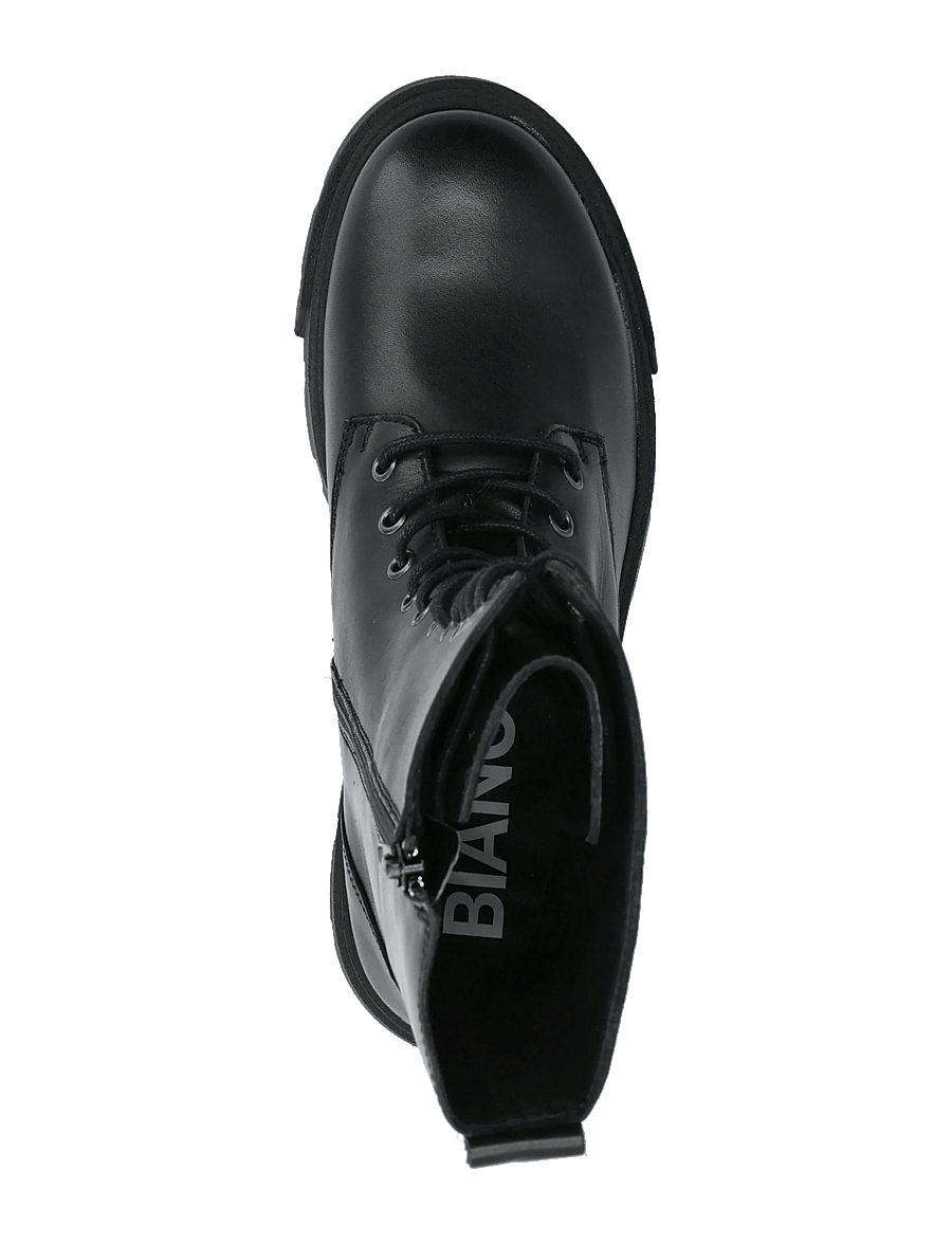 Bianco - BIAMIA Lace Up Boot Smooth Leather - snørestøvler - black - 3