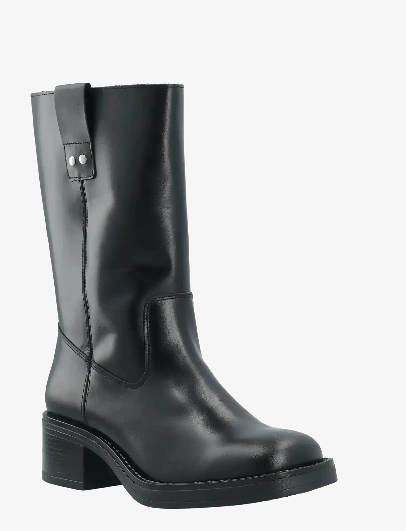 Bianco - BIAMARY Mid Pull On Boot Smooth Leather - hohe absätze - black - 0